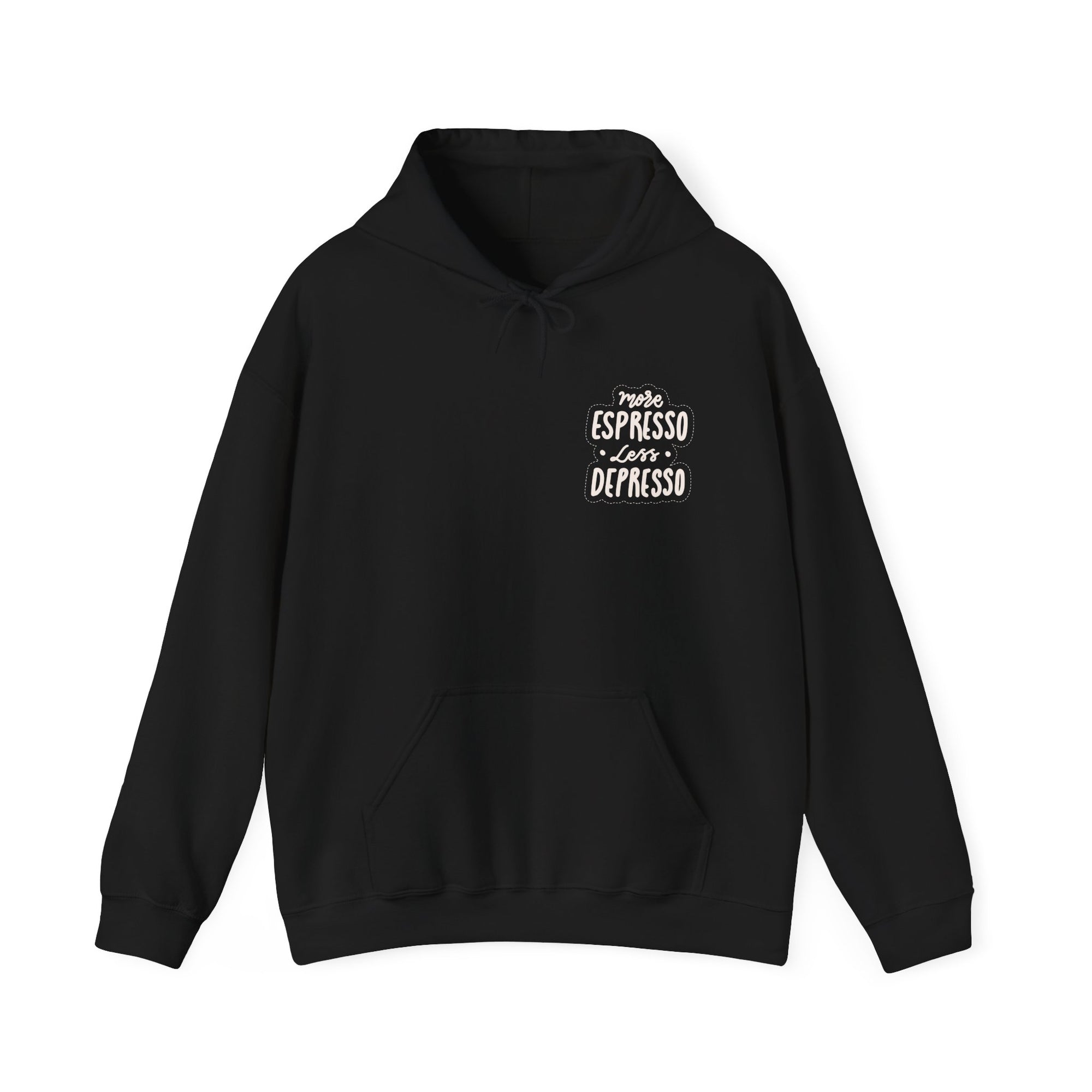 Unisex Heavy Blend™ Hooded Sweatshirt - Quote - More espresso less depresso