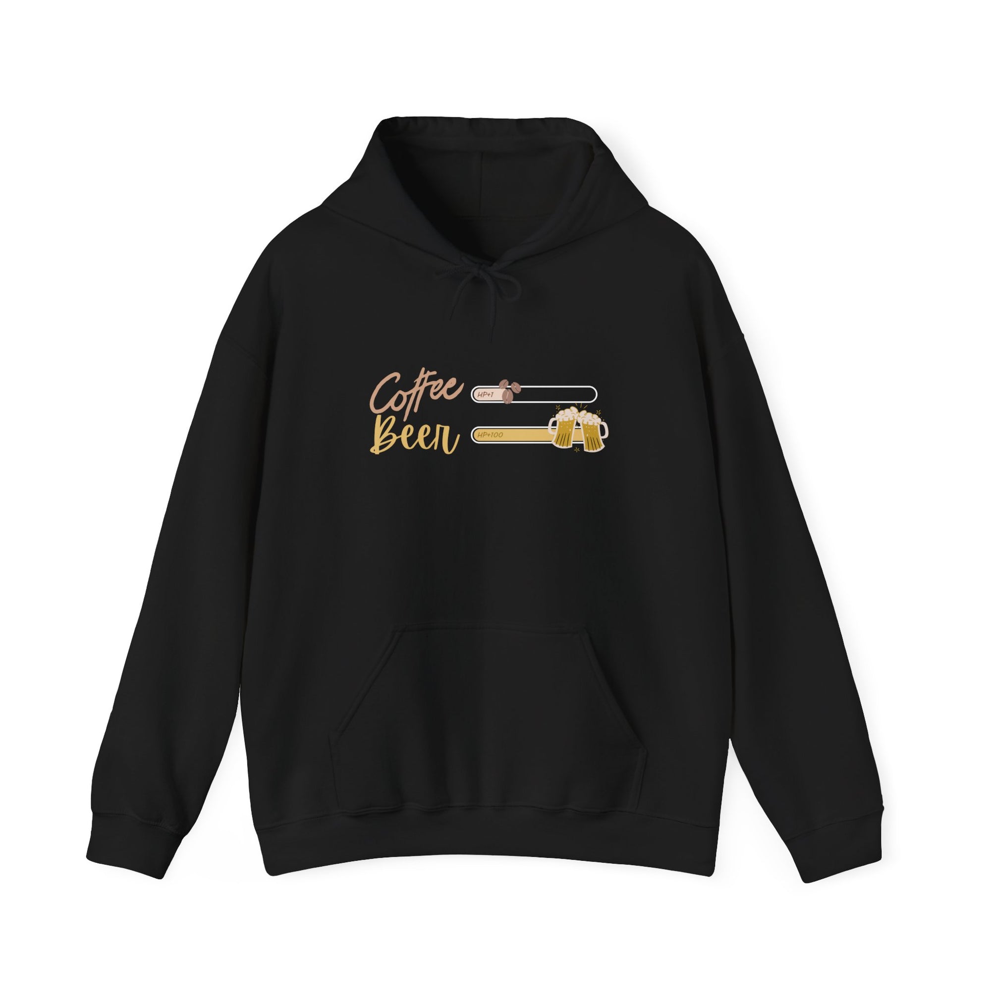 Unisex Heavy Blend™ Hooded Sweatshirt - Creative - coffee +1 beer+100