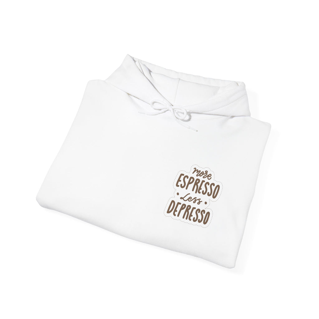 Unisex Heavy Blend™ Hooded Sweatshirt - Quote - More espresso less depresso