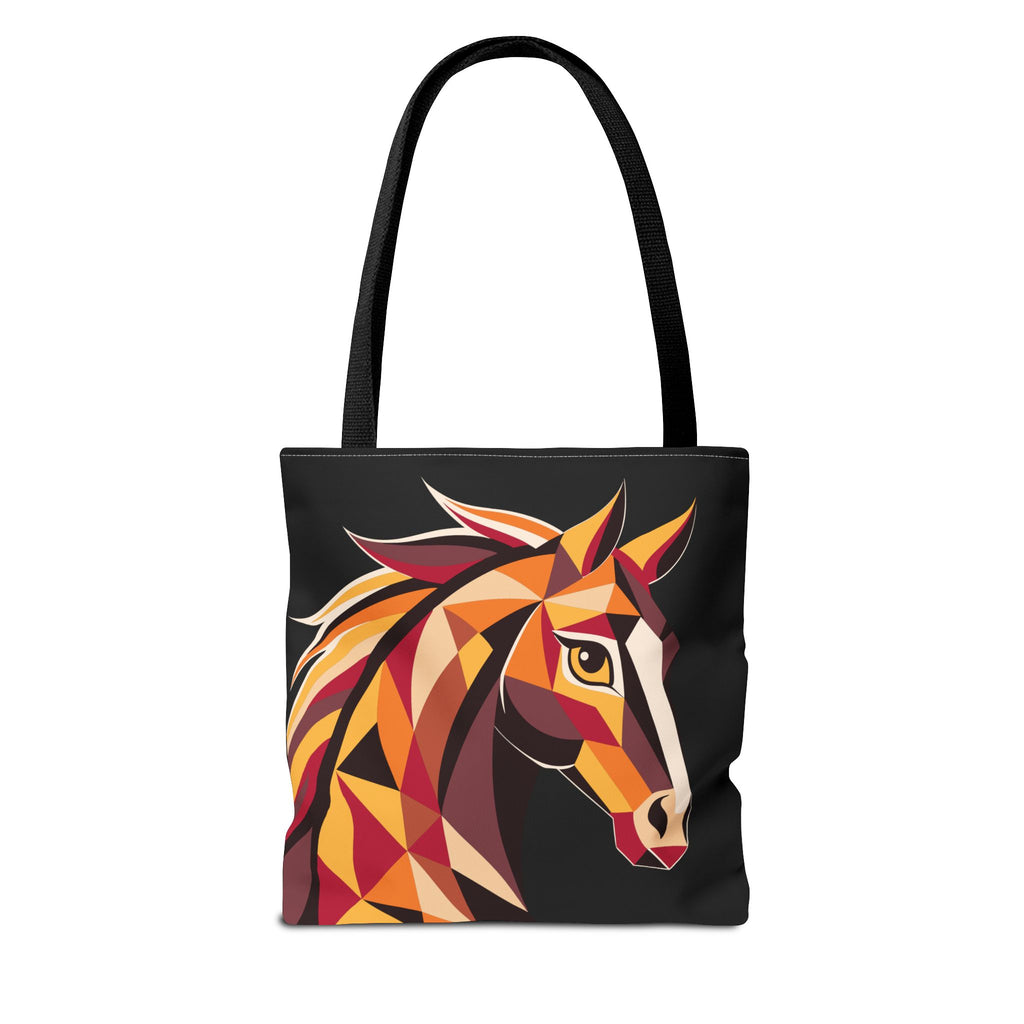 2026 Chinese New Year, Lunar New Year Horse Art Tote Bag, Abstract Colorful Canvas Bag, Geometric Equestrian Design, Gift for Her