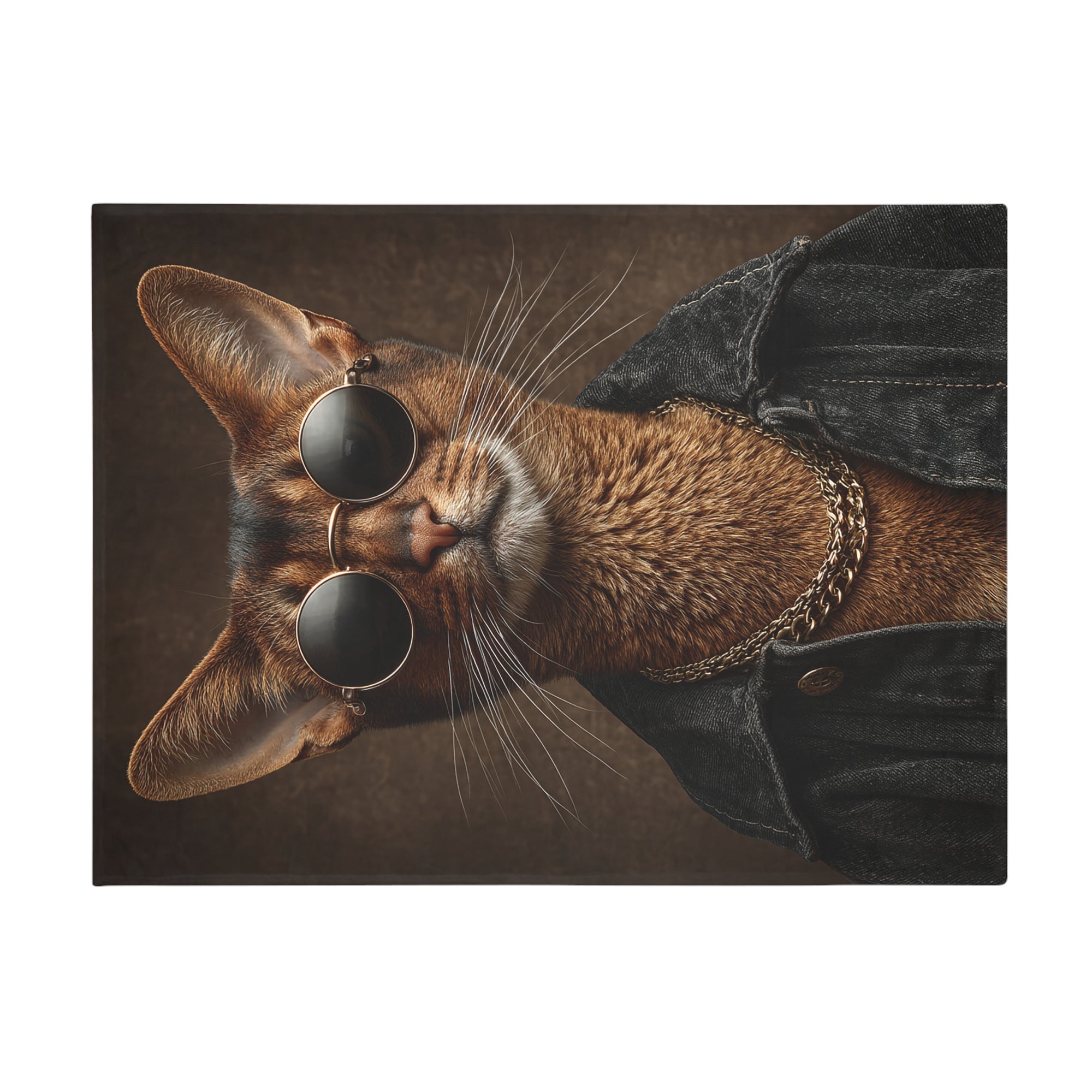 Cool Cat Fleece Blanket - Cozy Cat Lover Gift, Cat-Themed Home Decor, Stylish Pet Blankets, Quirky Gift for Cat Owners - Gcat - 0009