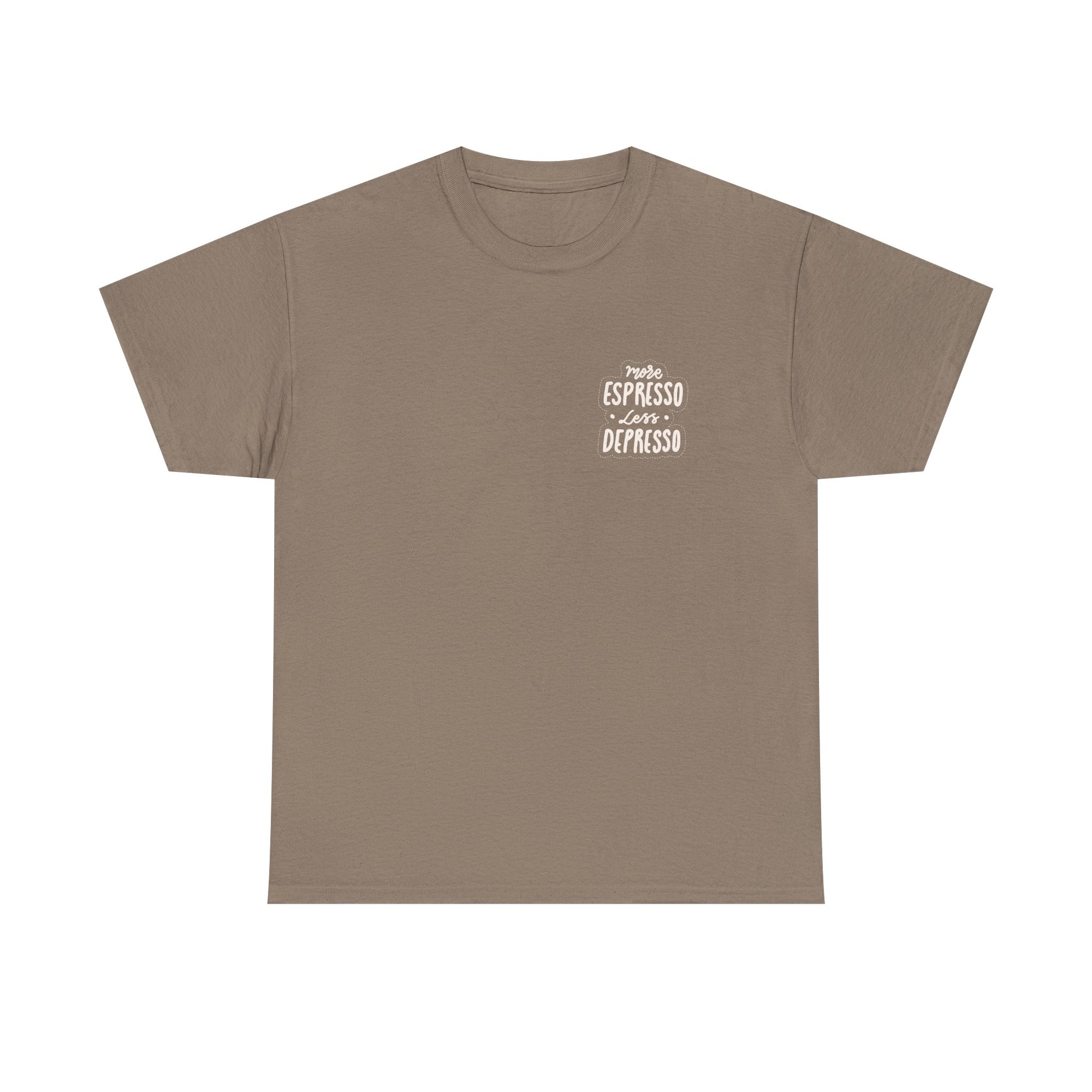 Unisex Heavy Cotton Tee - Quotes Tshirt - More espresso less depresso