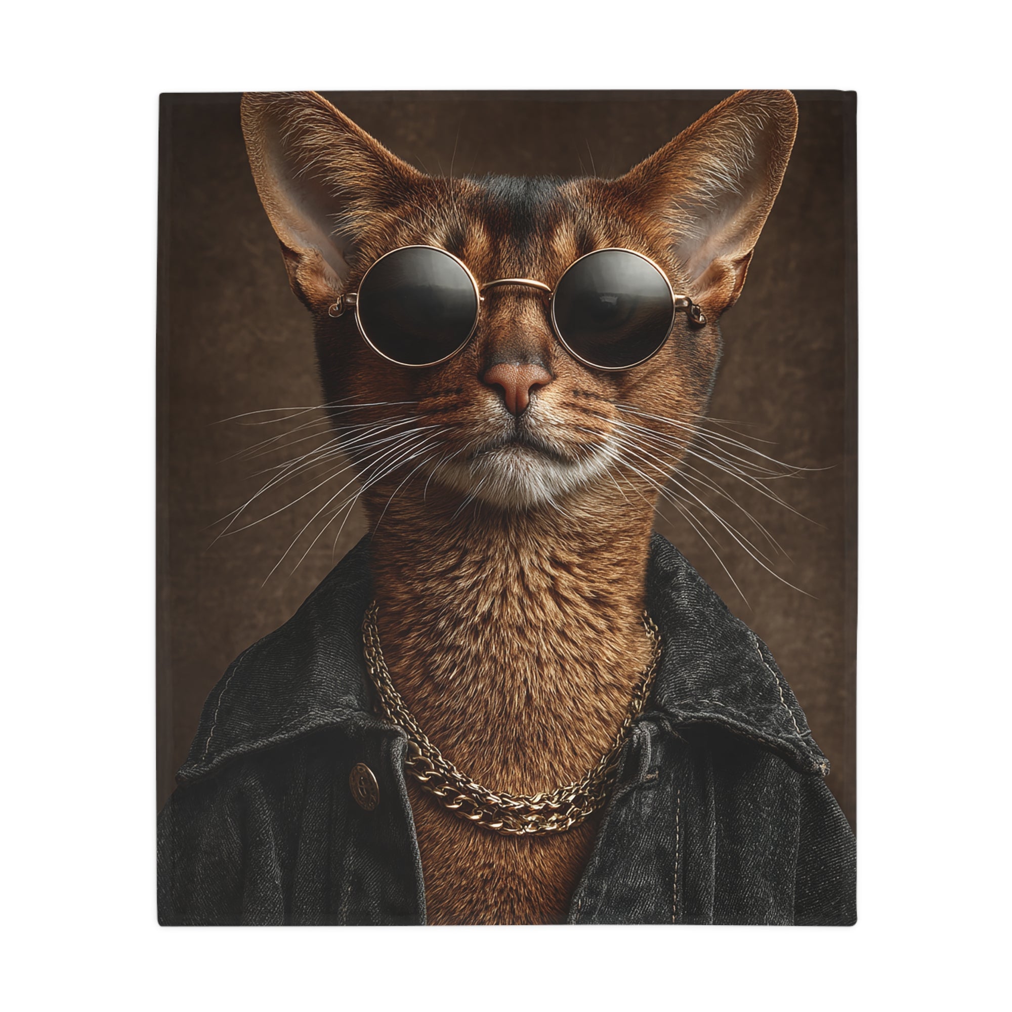 Cool Cat Fleece Blanket - Cozy Cat Lover Gift, Cat-Themed Home Decor, Stylish Pet Blankets, Quirky Gift for Cat Owners - Gcat - 0009