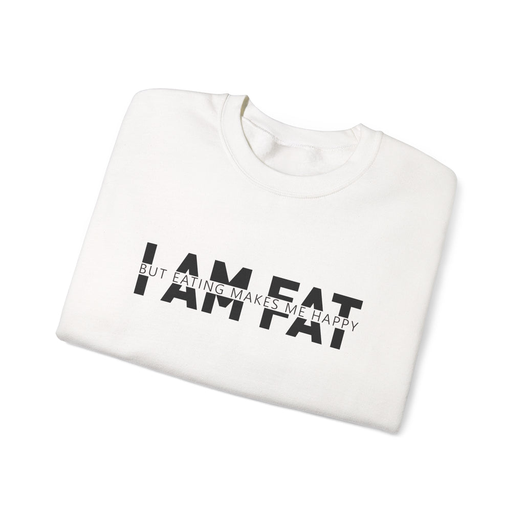 Unisex Heavy Blend™ Crewneck Sweatshirt - i am fat but eating makes me happy