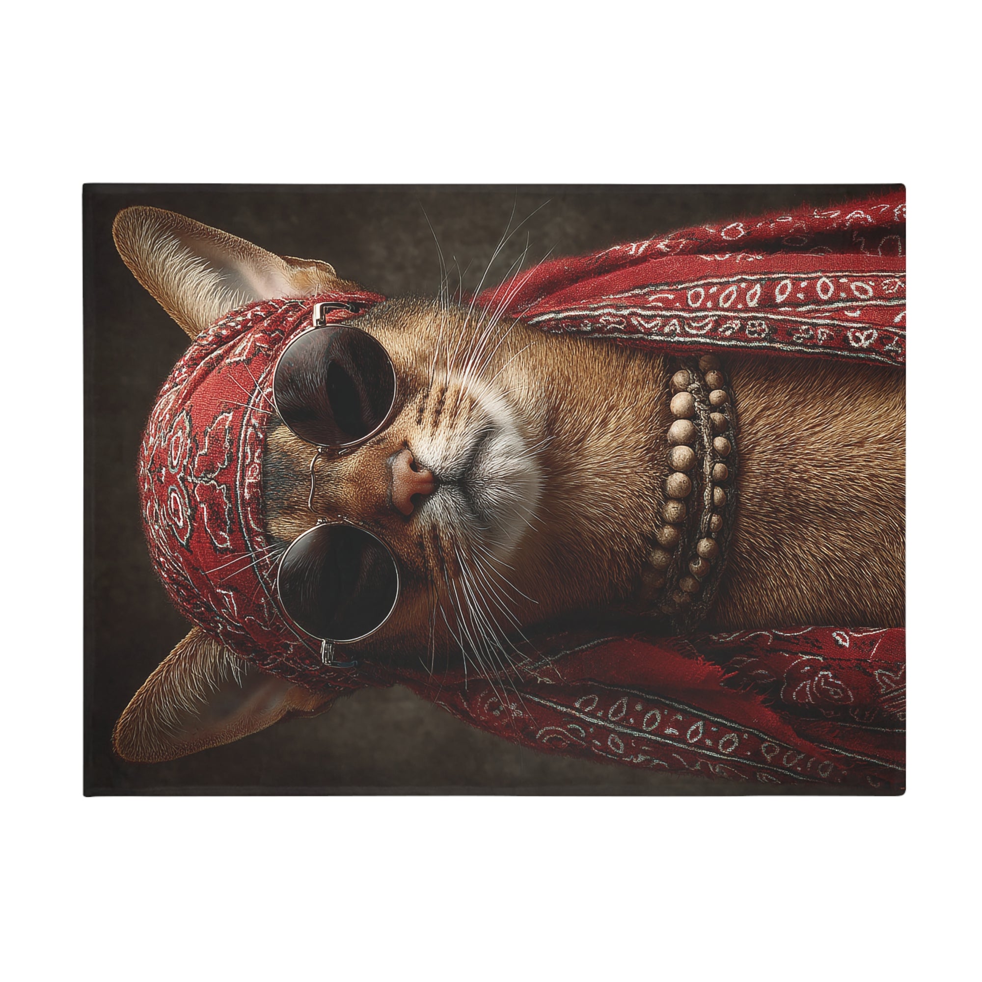 Cool Cat Fleece Blanket - Cozy Cat Lover Gift, Cat-Themed Home Decor, Stylish Pet Blankets, Quirky Gift for Cat Owners - Gcat - 0010