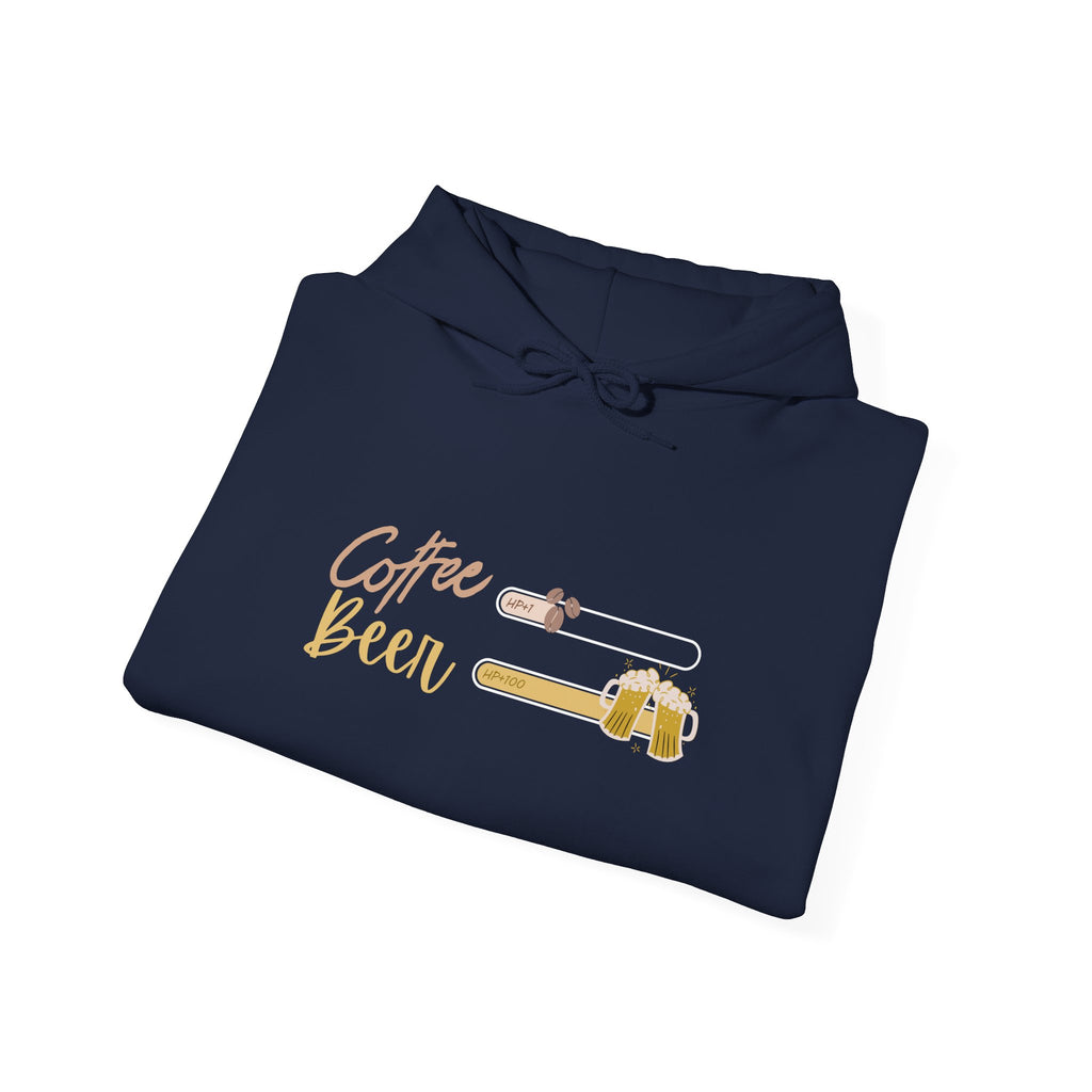 Unisex Heavy Blend™ Hooded Sweatshirt - Creative - coffee +1 beer+100