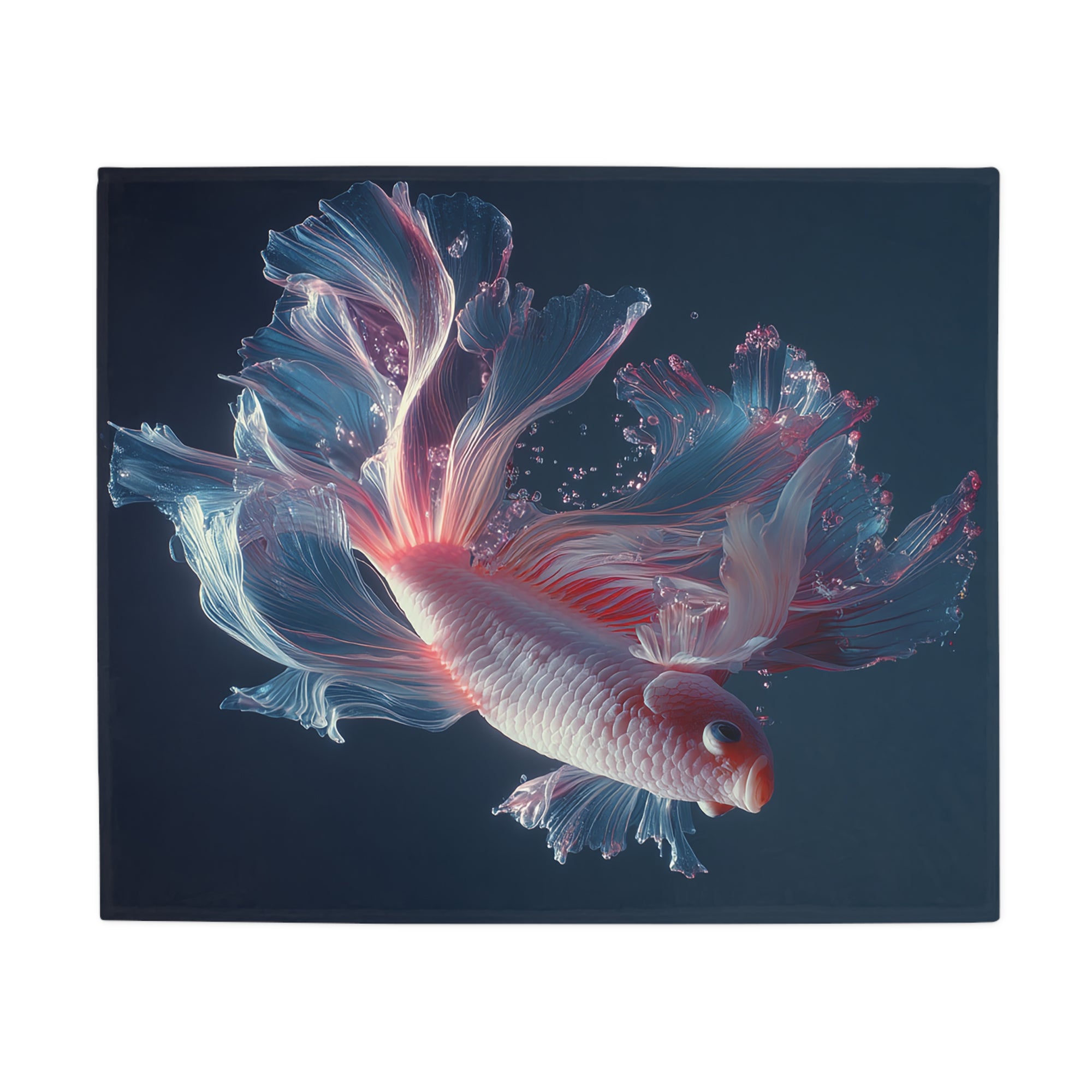 Betta Fish Fleece Blanket, Cozy Throw, Fish Lover Gift, Mellow Decor, Wildlife Lovers Blanket, Colorful Home Accent - 03