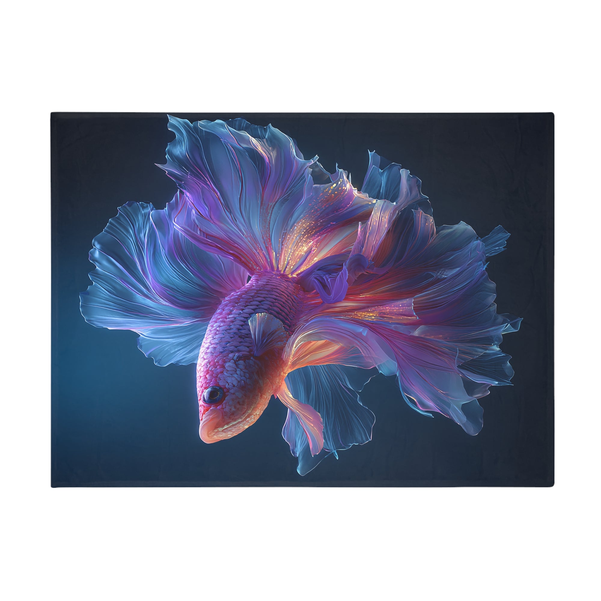 Betta Fish Fleece Blanket, Cozy Throw, Fish Lover Gift, Mellow Decor, Wildlife Lovers Blanket, Colorful Home Accent - 05