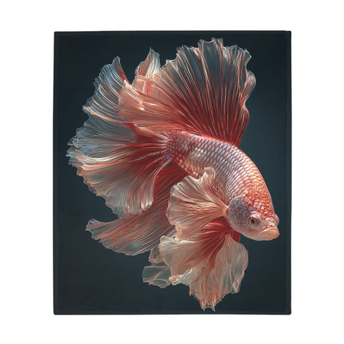 Betta Fish Fleece Blanket, Cozy Throw, Fish Lover Gift, Mellow Decor, Wildlife Lovers Blanket, Colorful Home Accent - 08