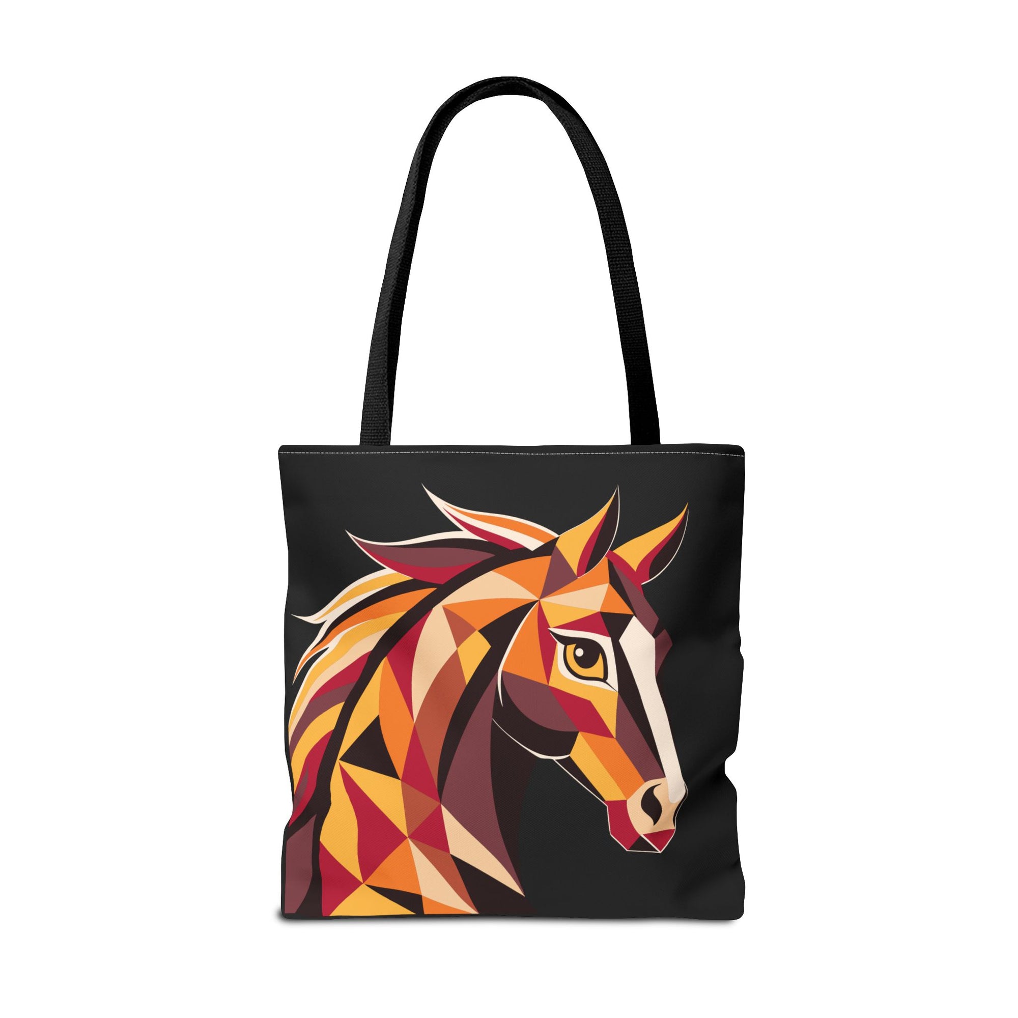 2026 Chinese New Year, Lunar New Year Horse Art Tote Bag, Abstract Colorful Canvas Bag, Geometric Equestrian Design, Gift for Her