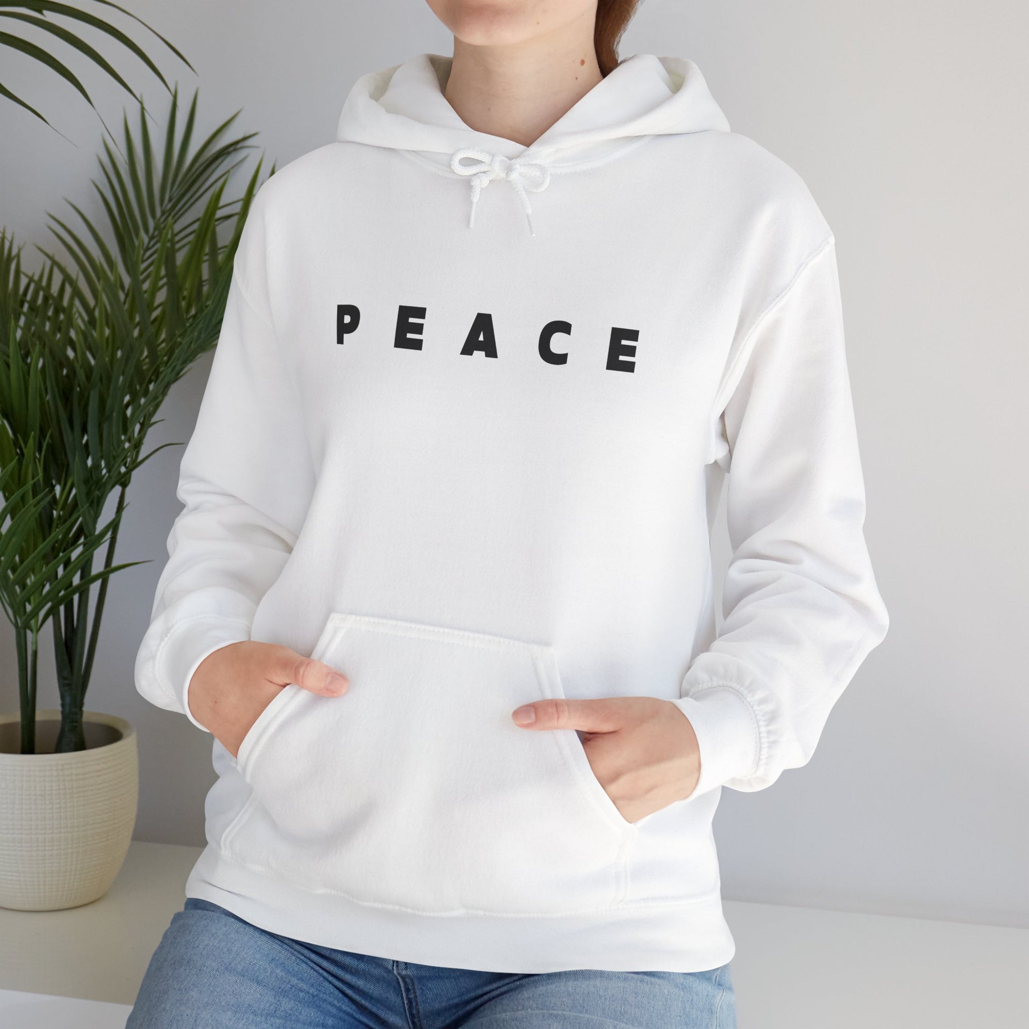 Peace Hoodie, Unisex Heavy Blend™ Fleece Pullover Sweatshirt, Positive Graphic Hooded Hoodie, Cozy Gift for Him or Her