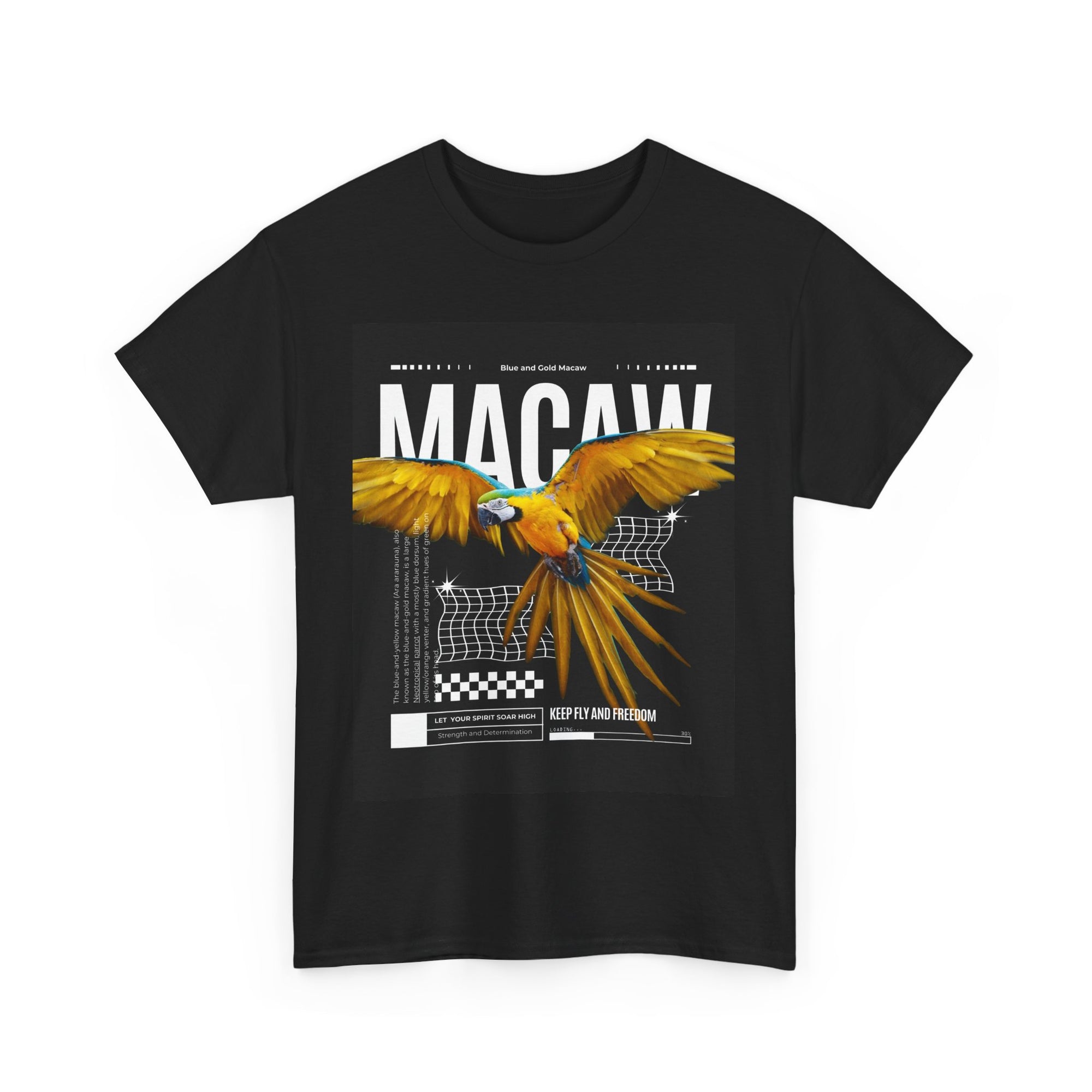 Unisex Heavy Cotton Tee - macaws black