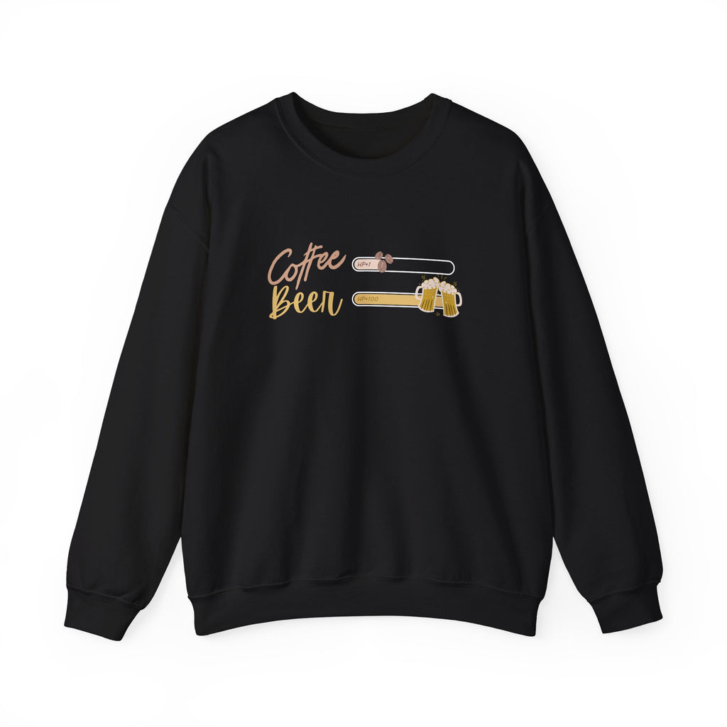 Unisex Heavy Blend™ Crewneck Sweatshirt - Creative - coffee +1 beer+100
