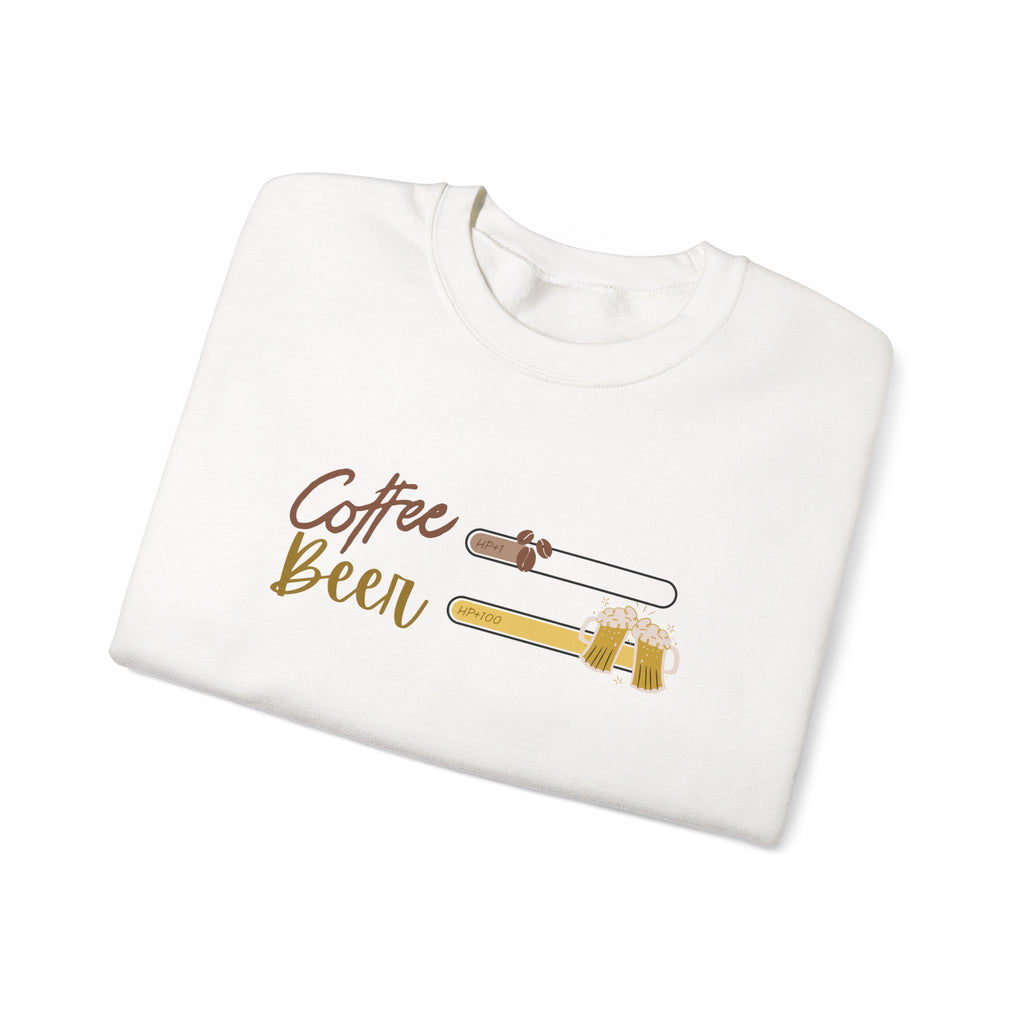 Unisex Heavy Blend™ Crewneck Sweatshirt - Creative - coffee +1 beer+100