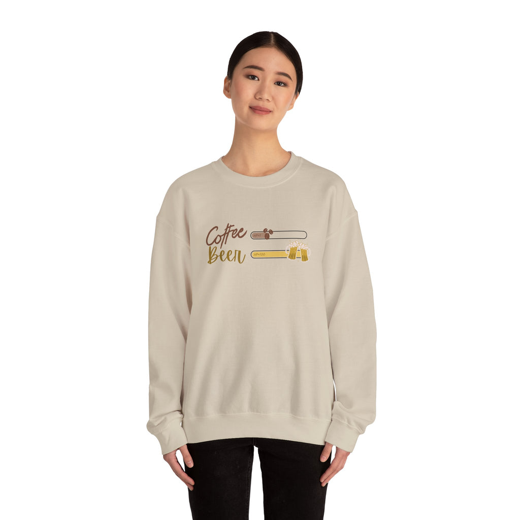 Unisex Heavy Blend™ Crewneck Sweatshirt - Creative - coffee +1 beer+100