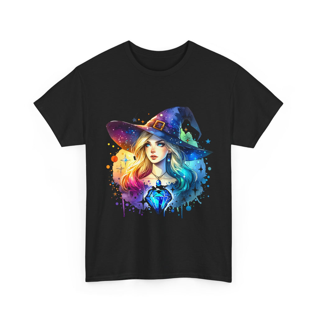 Halloween Unisex Heavy Cotton Tee - rainbow witch