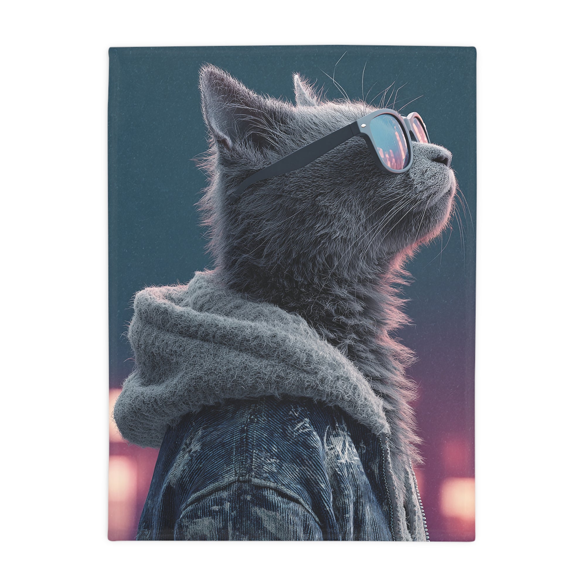 Cool Cat Fleece Blanket - Cozy Cat Lover Gift, Cat-Themed Home Decor, Stylish Pet Blankets, Quirky Gift for Cat Owners - Gcat - 0004