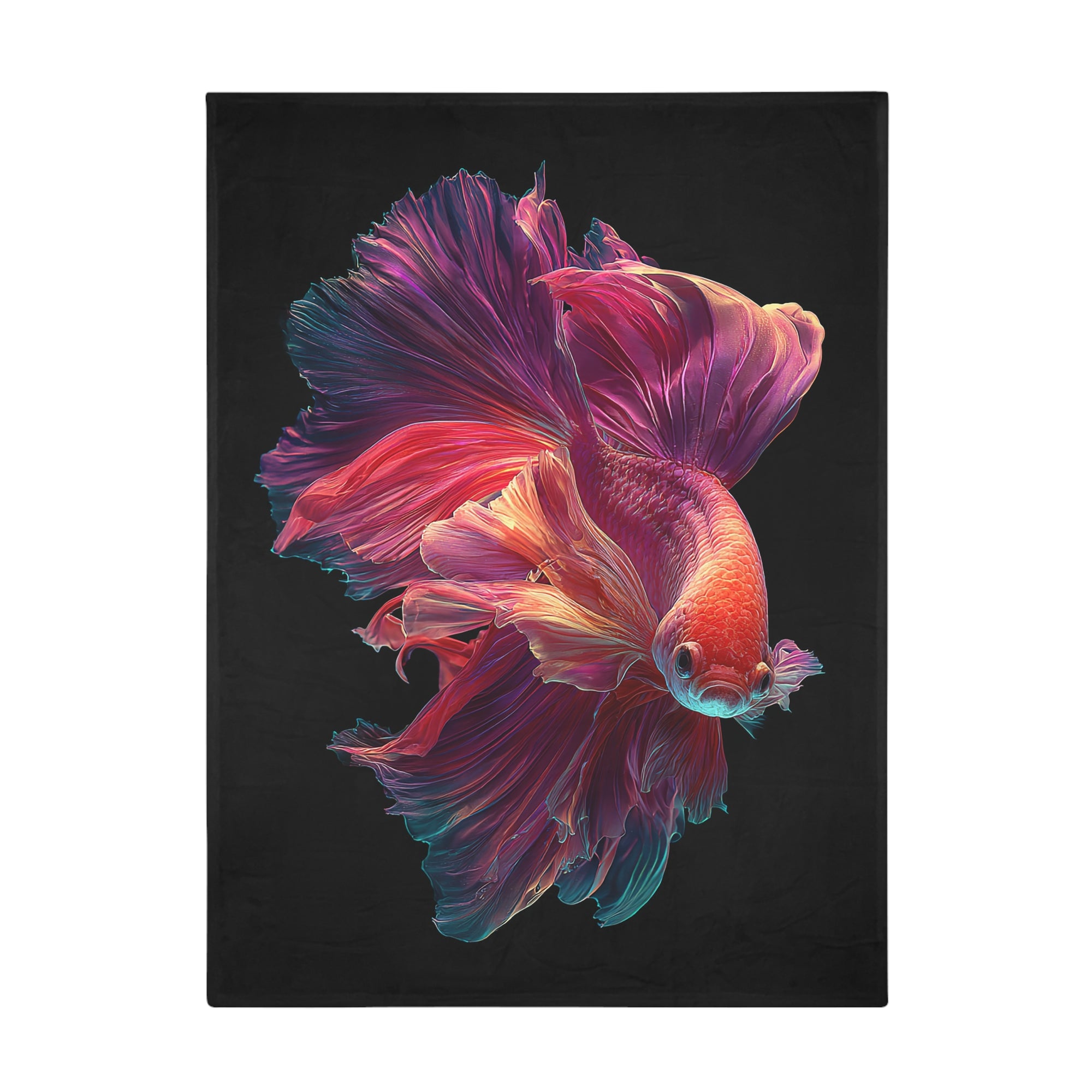 Betta Fish Fleece Blanket, Cozy Throw, Fish Lover Gift, Mellow Decor, Wildlife Lovers Blanket, Colorful Home Accent - 02