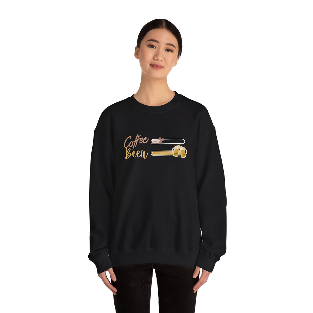 Unisex Heavy Blend™ Crewneck Sweatshirt - Creative - coffee +1 beer+100