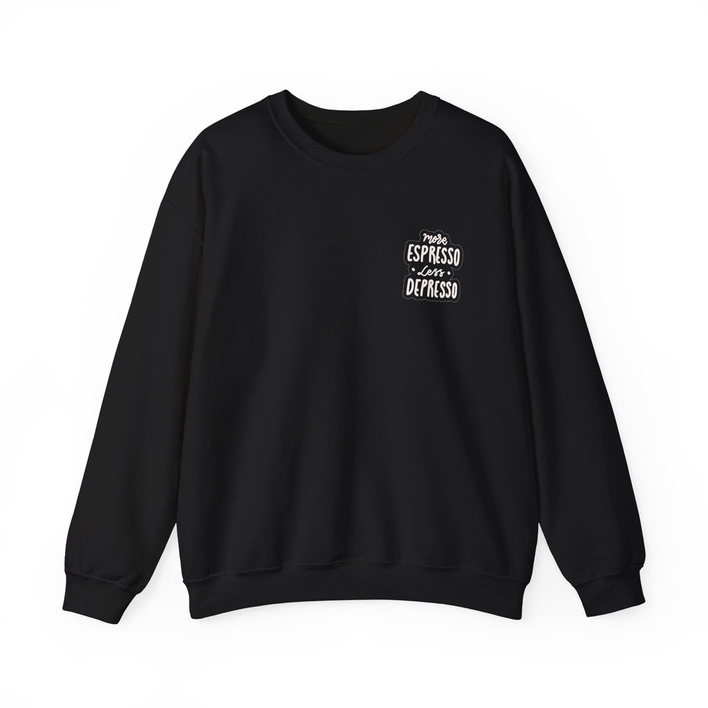 Unisex Heavy Blend™ Crewneck Sweatshirt - Quote - More espresso less depresso