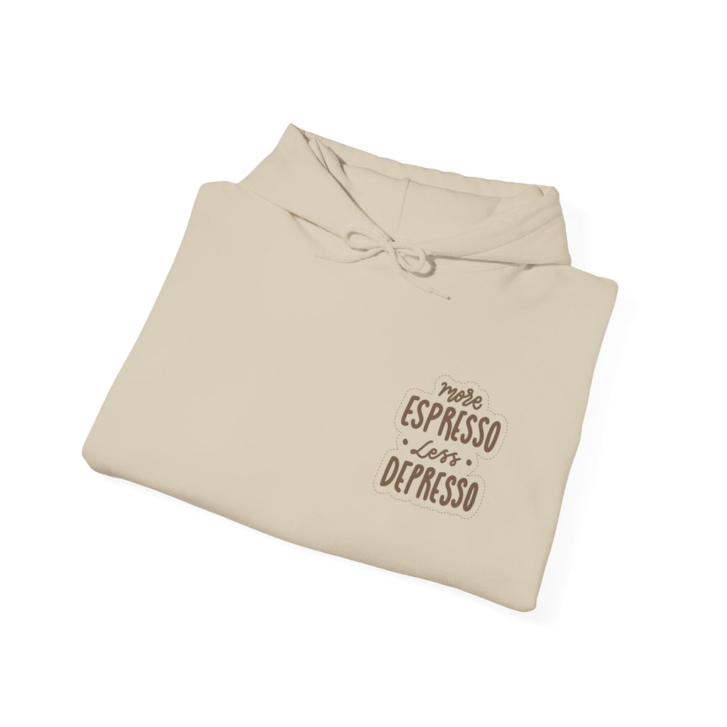 Unisex Heavy Blend™ Hooded Sweatshirt - Quote - More espresso less depresso