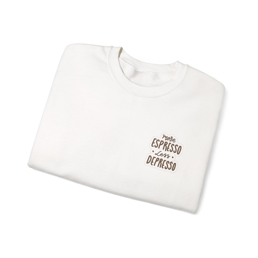 Unisex Heavy Blend™ Crewneck Sweatshirt - Quote - More espresso less depresso