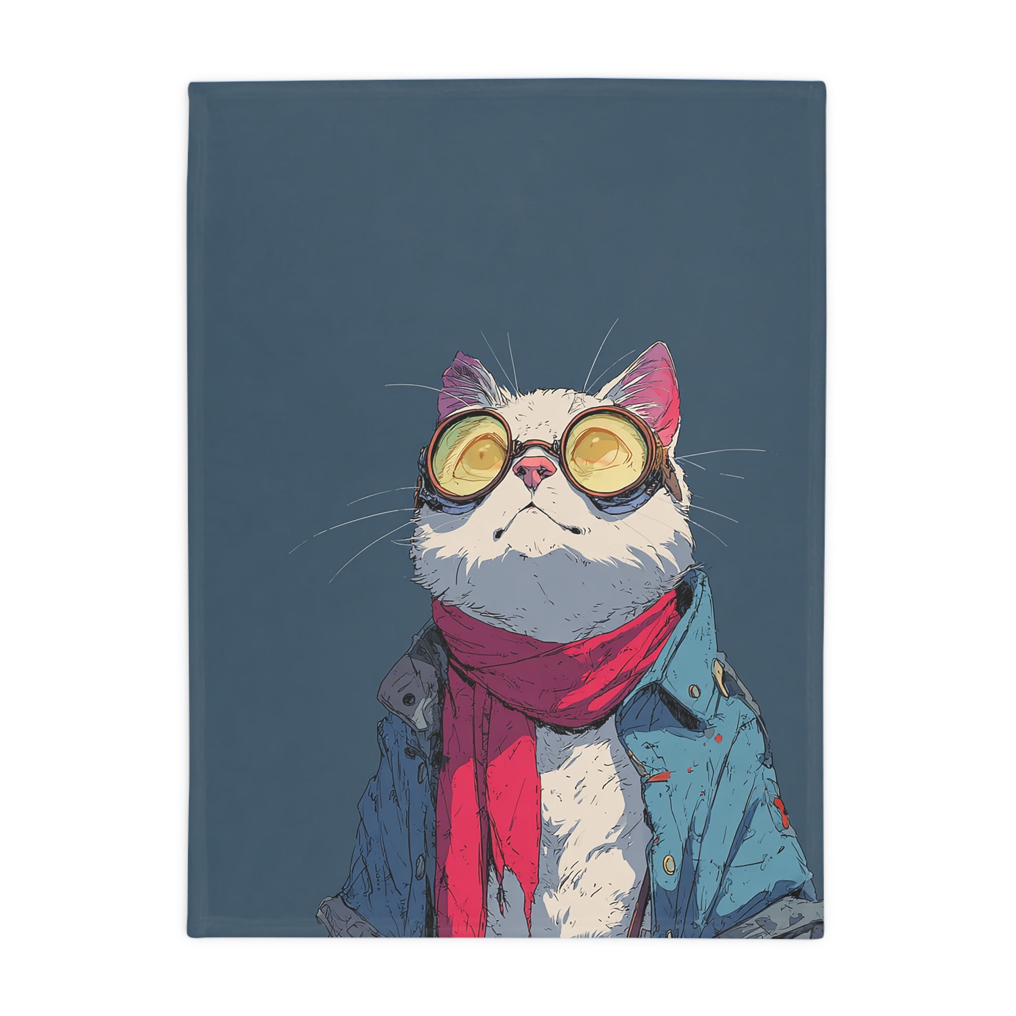 Cool Cat Fleece Blanket - Cozy Cat Lover Gift, Cat-Themed Home Decor, Stylish Pet Blankets, Quirky Gift for Cat Owners - Gcat - 0007