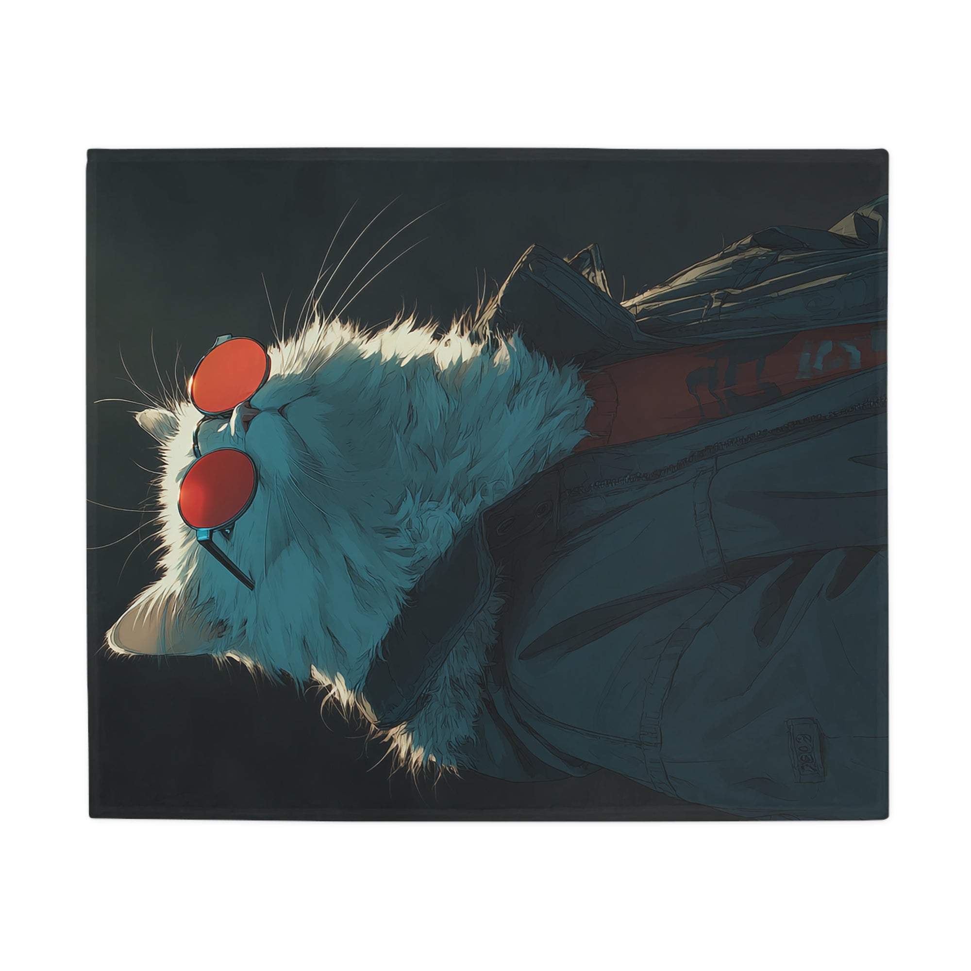 Cool Cat Fleece Blanket - Cozy Cat Lover Gift, Cat-Themed Home Decor, Stylish Pet Blankets, Quirky Gift for Cat Owners - Gcat - 0003