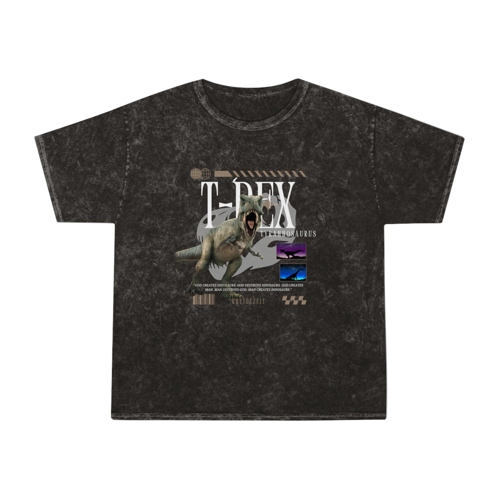 Unisex Mineral Wash Tee - Dinosaur Tee, T-Rex Shirt, Vintage Style T-Shirt