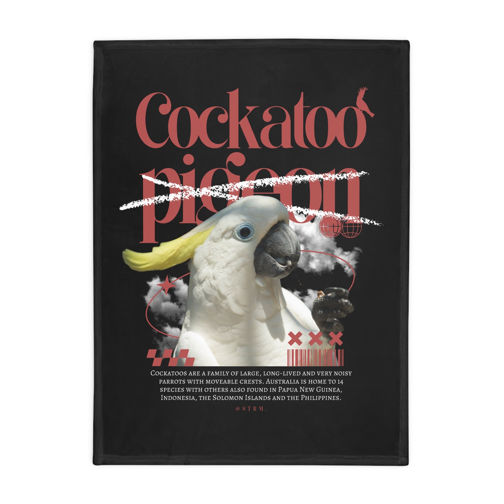 Cockatoo Fleece Blanket, Cozy Throw, Bird Lover Gift, Mellow Decor, Wildlife Lovers Blanket, Colorful Home Accent