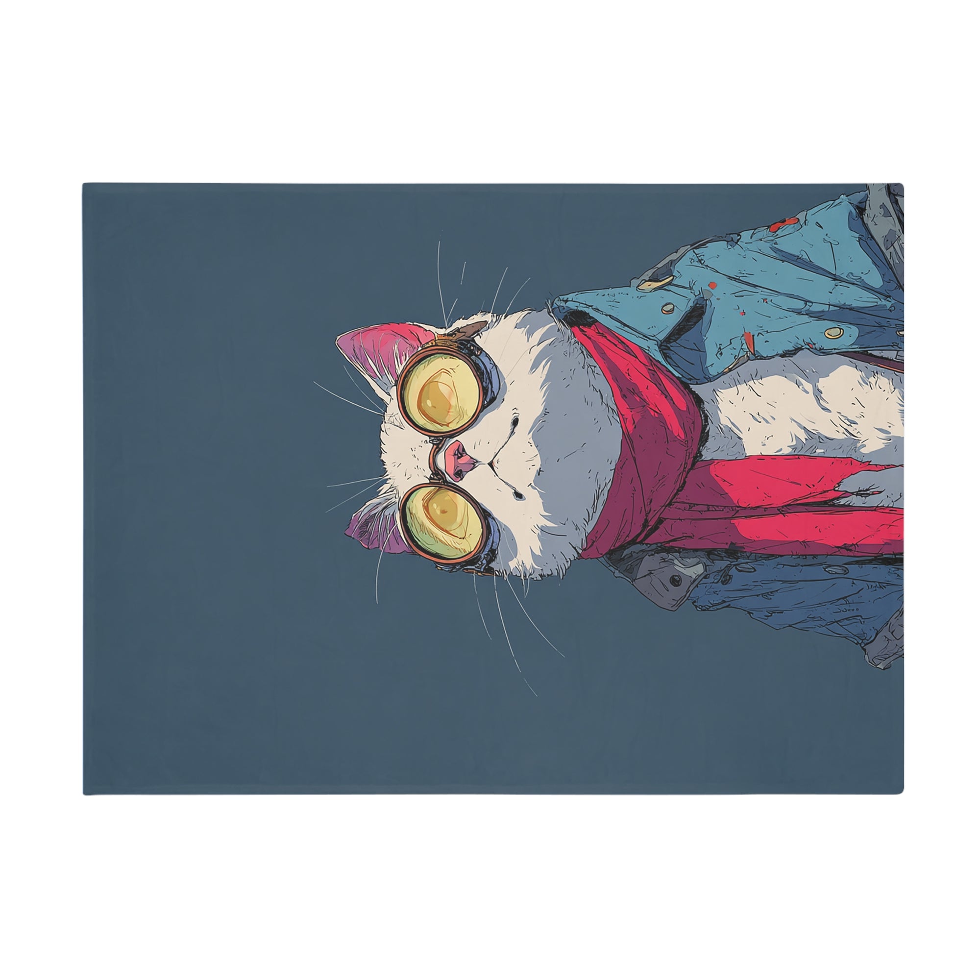 Cool Cat Fleece Blanket - Cozy Cat Lover Gift, Cat-Themed Home Decor, Stylish Pet Blankets, Quirky Gift for Cat Owners - Gcat - 0007