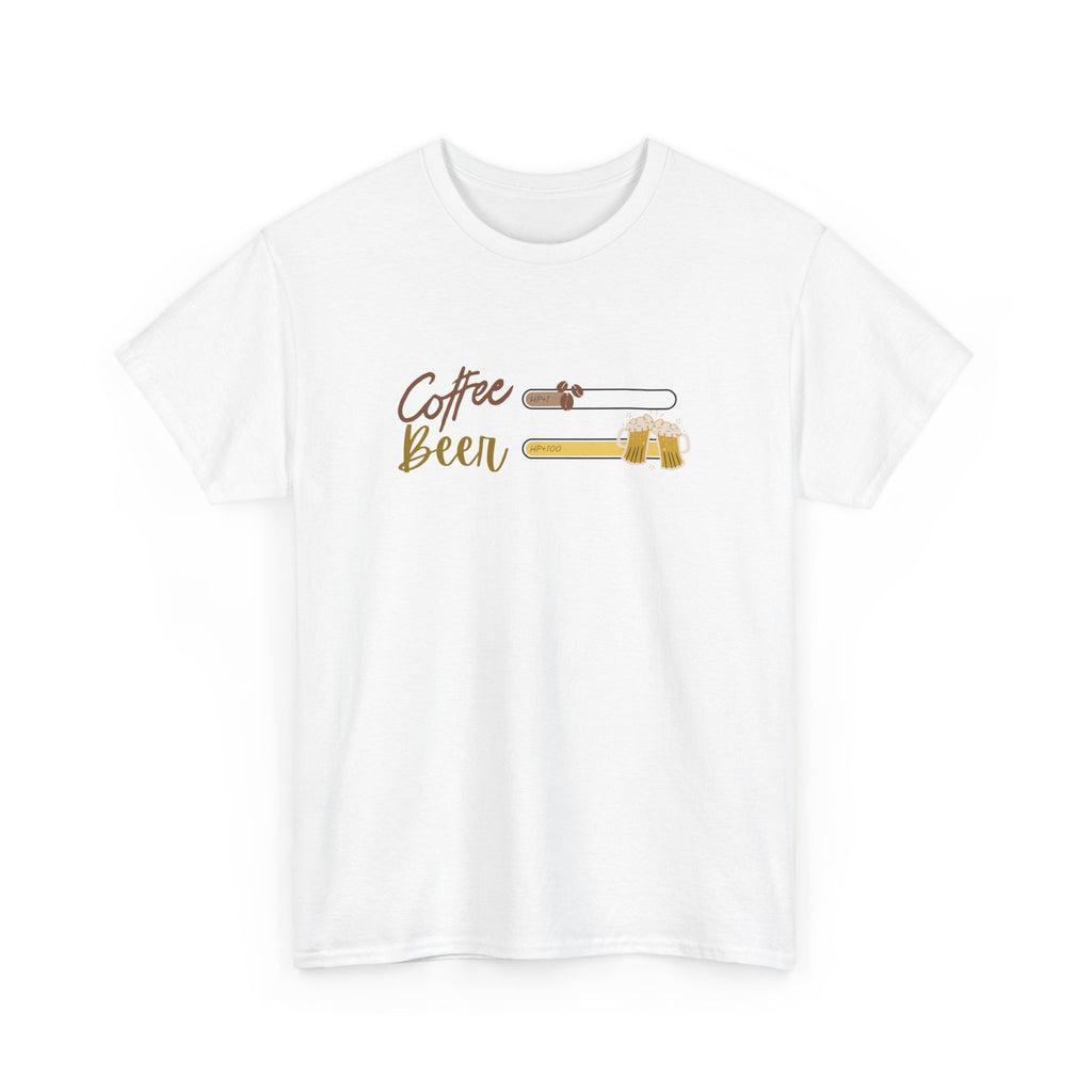 Unisex Heavy Cotton Tee - Creative Tshirt - coffee +1 beer+100