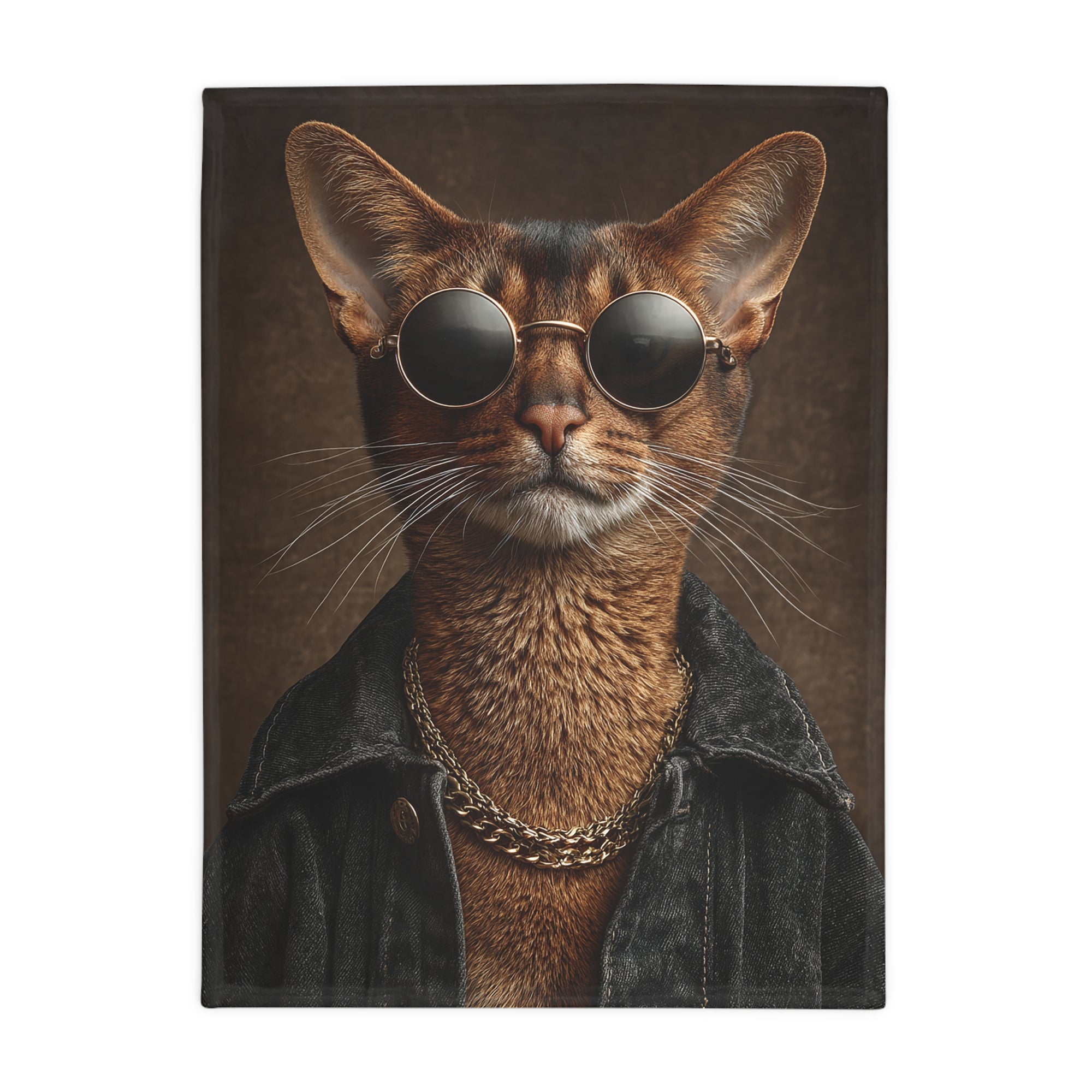 Cool Cat Fleece Blanket - Cozy Cat Lover Gift, Cat-Themed Home Decor, Stylish Pet Blankets, Quirky Gift for Cat Owners - Gcat - 0009