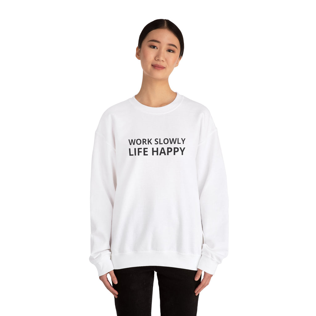 Unisex Heavy Blend™ Crewneck Sweatshirt - work slowly life happy