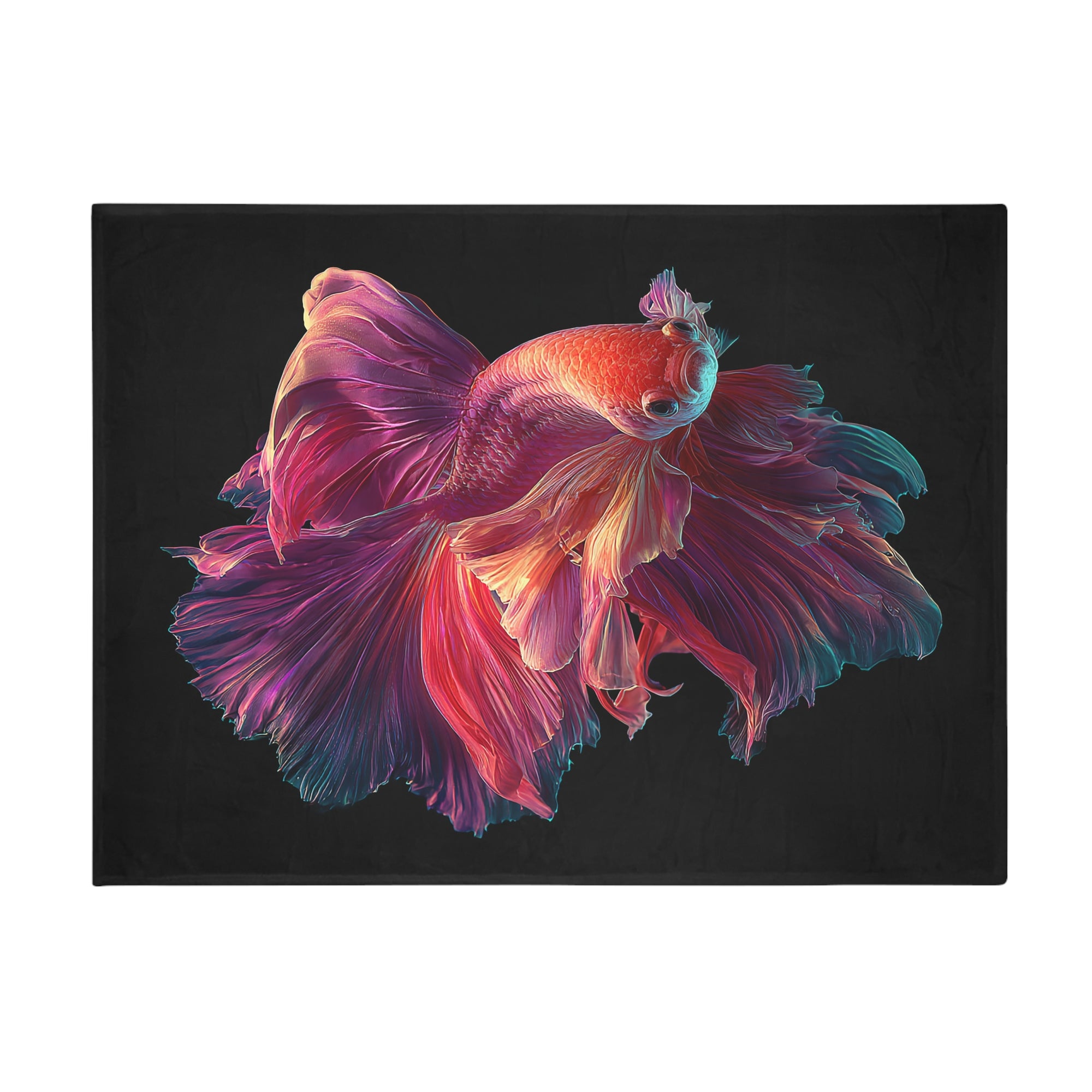 Betta Fish Fleece Blanket, Cozy Throw, Fish Lover Gift, Mellow Decor, Wildlife Lovers Blanket, Colorful Home Accent - 02