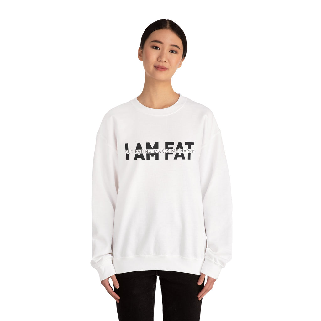 Unisex Heavy Blend™ Crewneck Sweatshirt - i am fat but eating makes me happy