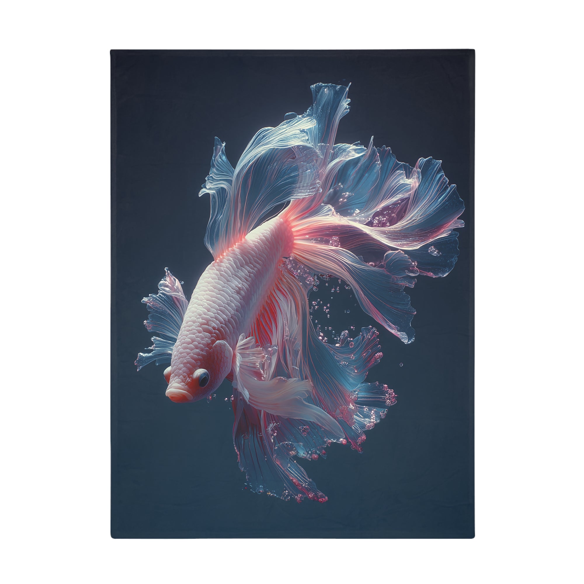 Betta Fish Fleece Blanket, Cozy Throw, Fish Lover Gift, Mellow Decor, Wildlife Lovers Blanket, Colorful Home Accent - 03