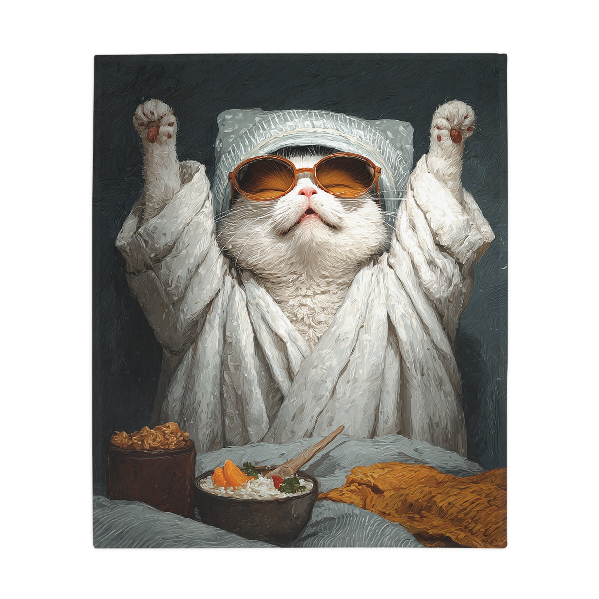 Cool Cat Fleece Blanket - Cozy Cat Lover Gift, Cat-Themed Home Decor, Stylish Pet Blankets, Quirky Gift for Cat Owners - Gcat - 0011