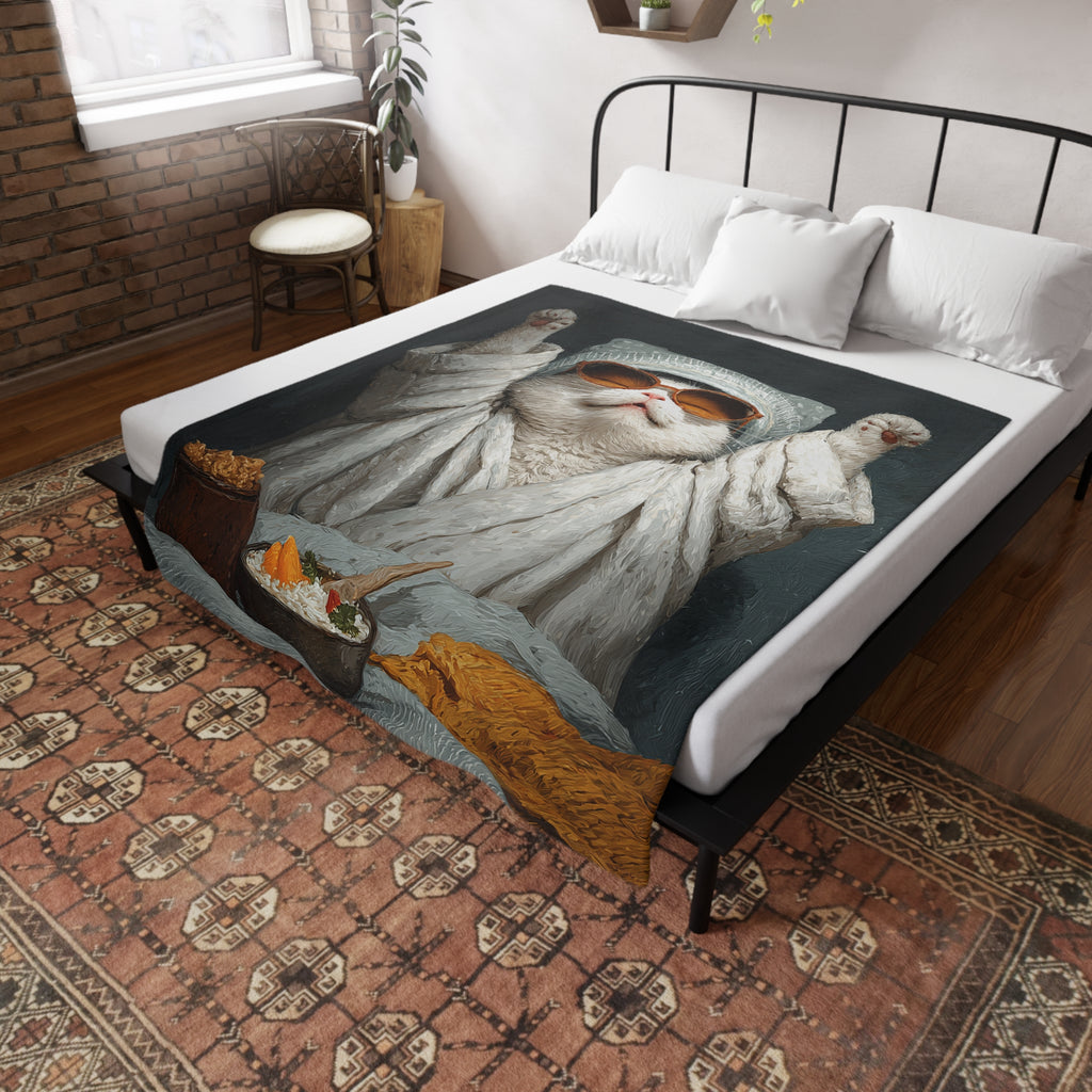 Cool Cat Fleece Blanket - Cozy Cat Lover Gift, Cat-Themed Home Decor, Stylish Pet Blankets, Quirky Gift for Cat Owners - Gcat - 0011