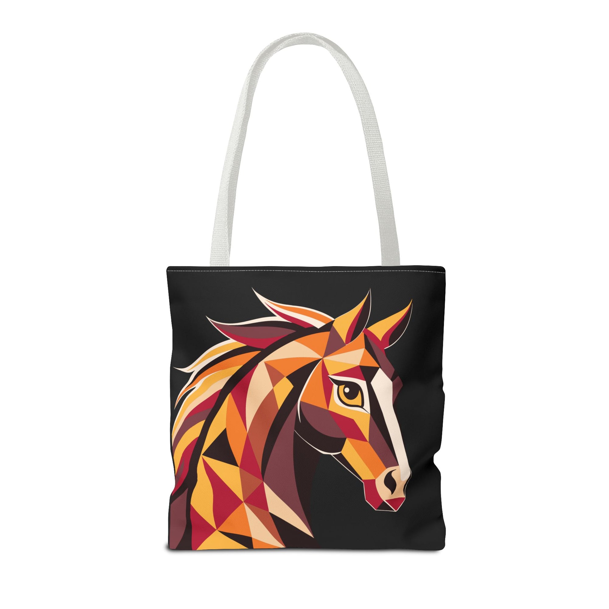 2026 Chinese New Year, Lunar New Year Horse Art Tote Bag, Abstract Colorful Canvas Bag, Geometric Equestrian Design, Gift for Her