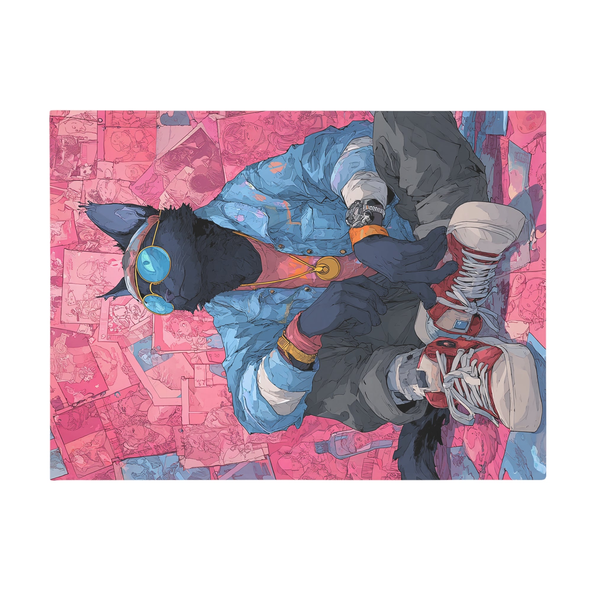 Cool Cat Fleece Blanket - Cozy Cat Lover Gift, Cat-Themed Home Decor, Stylish Pet Blankets, Quirky Gift for Cat Owners - Gcat - 0008