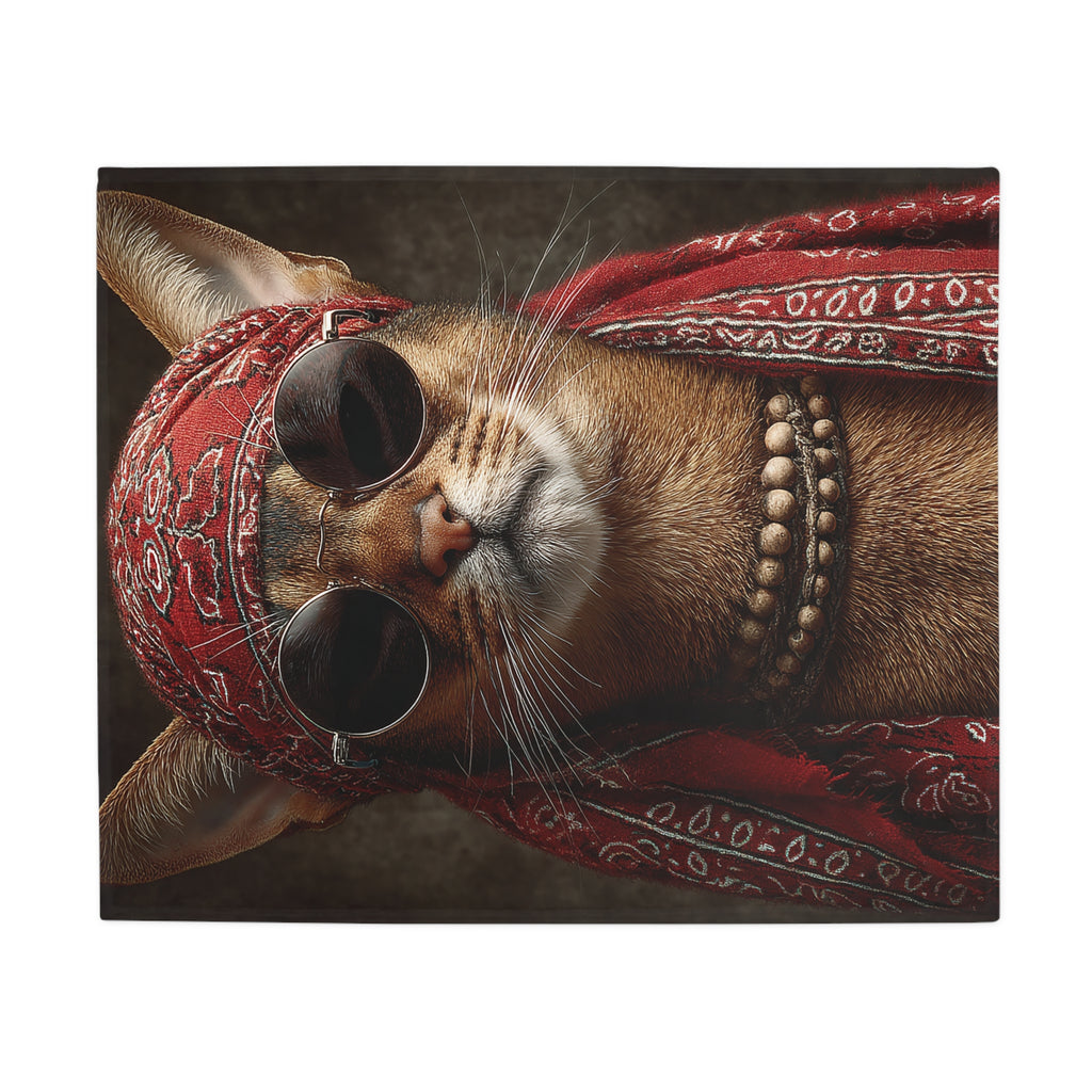Cool Cat Fleece Blanket - Cozy Cat Lover Gift, Cat-Themed Home Decor, Stylish Pet Blankets, Quirky Gift for Cat Owners - Gcat - 0010