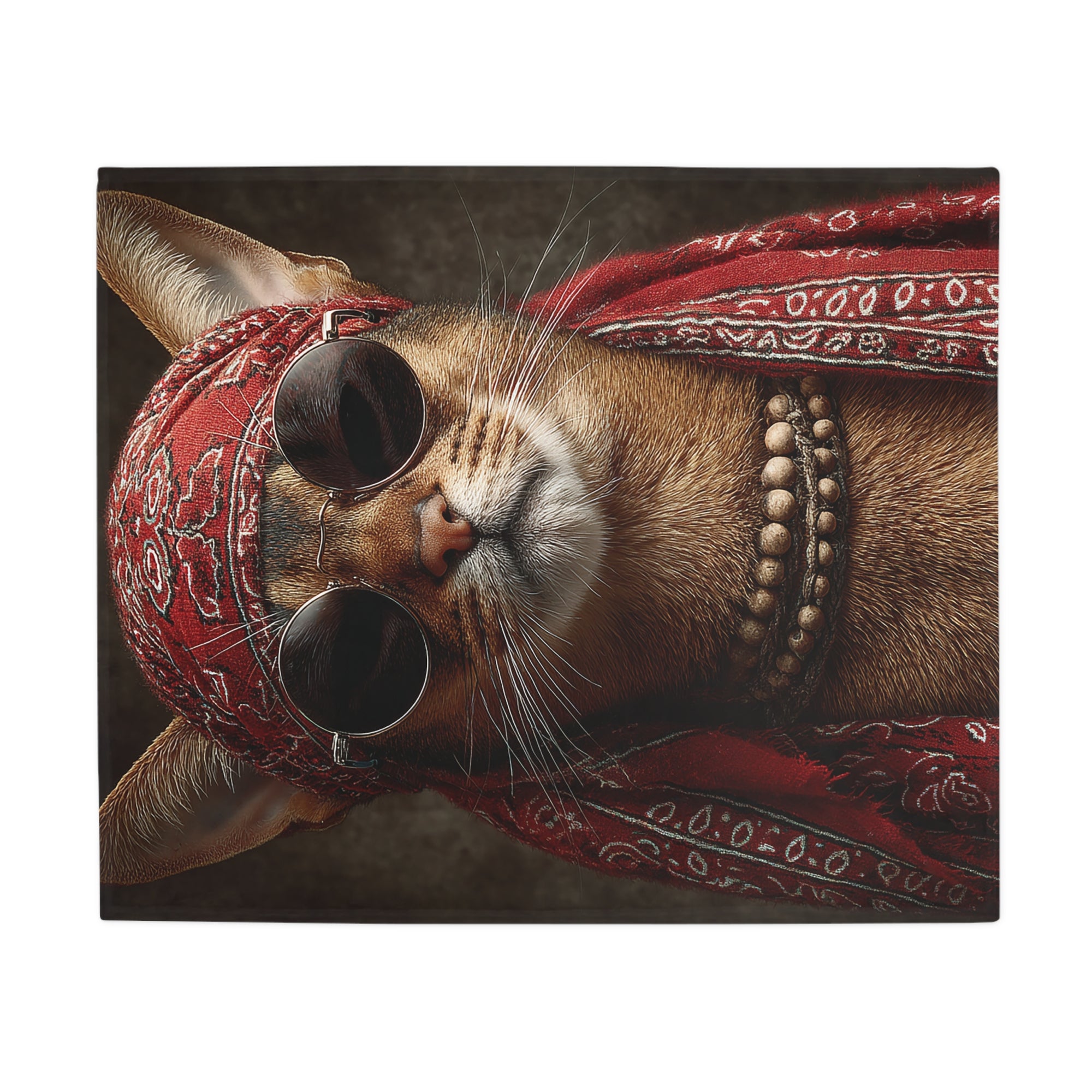 Cool Cat Fleece Blanket - Cozy Cat Lover Gift, Cat-Themed Home Decor, Stylish Pet Blankets, Quirky Gift for Cat Owners - Gcat - 0010