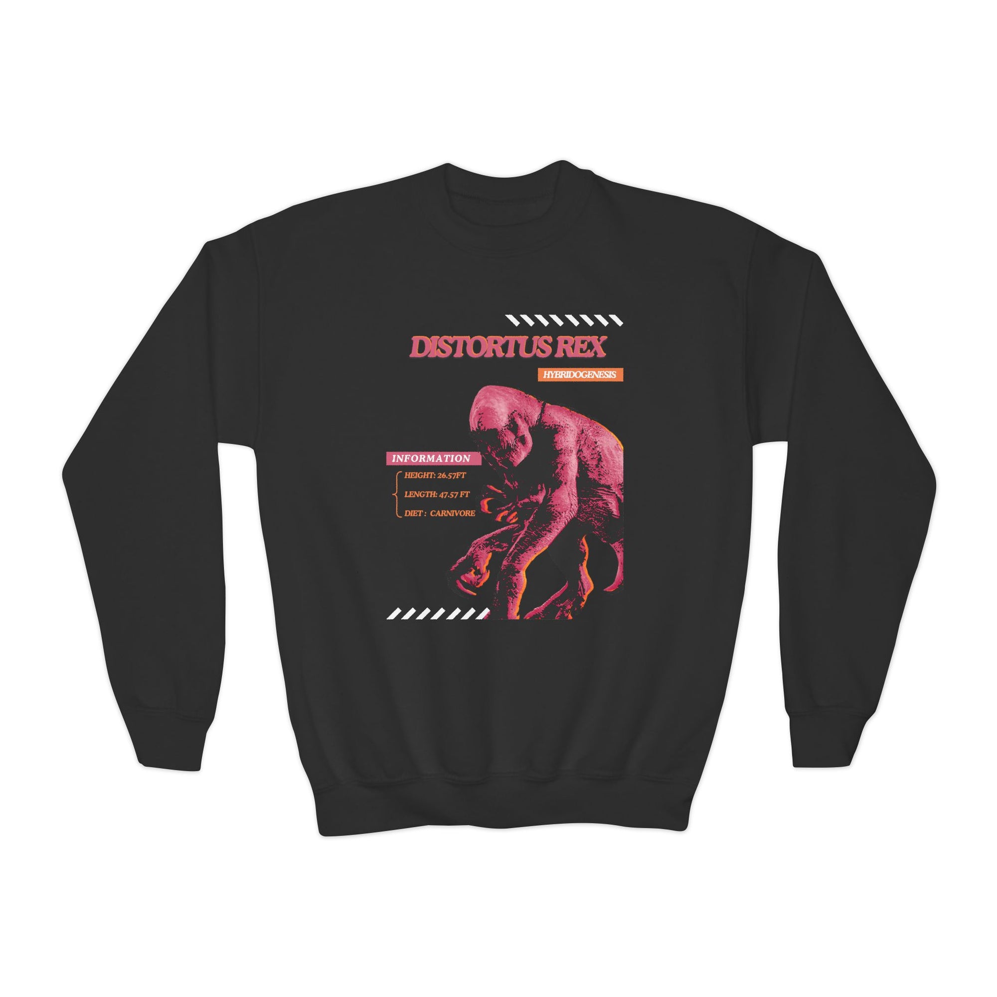 Youth Distortus Rex Sweatshirt, Gifts for Teen Boys, Halloween Apparel, Casual Streetwear, Graphic Sweater