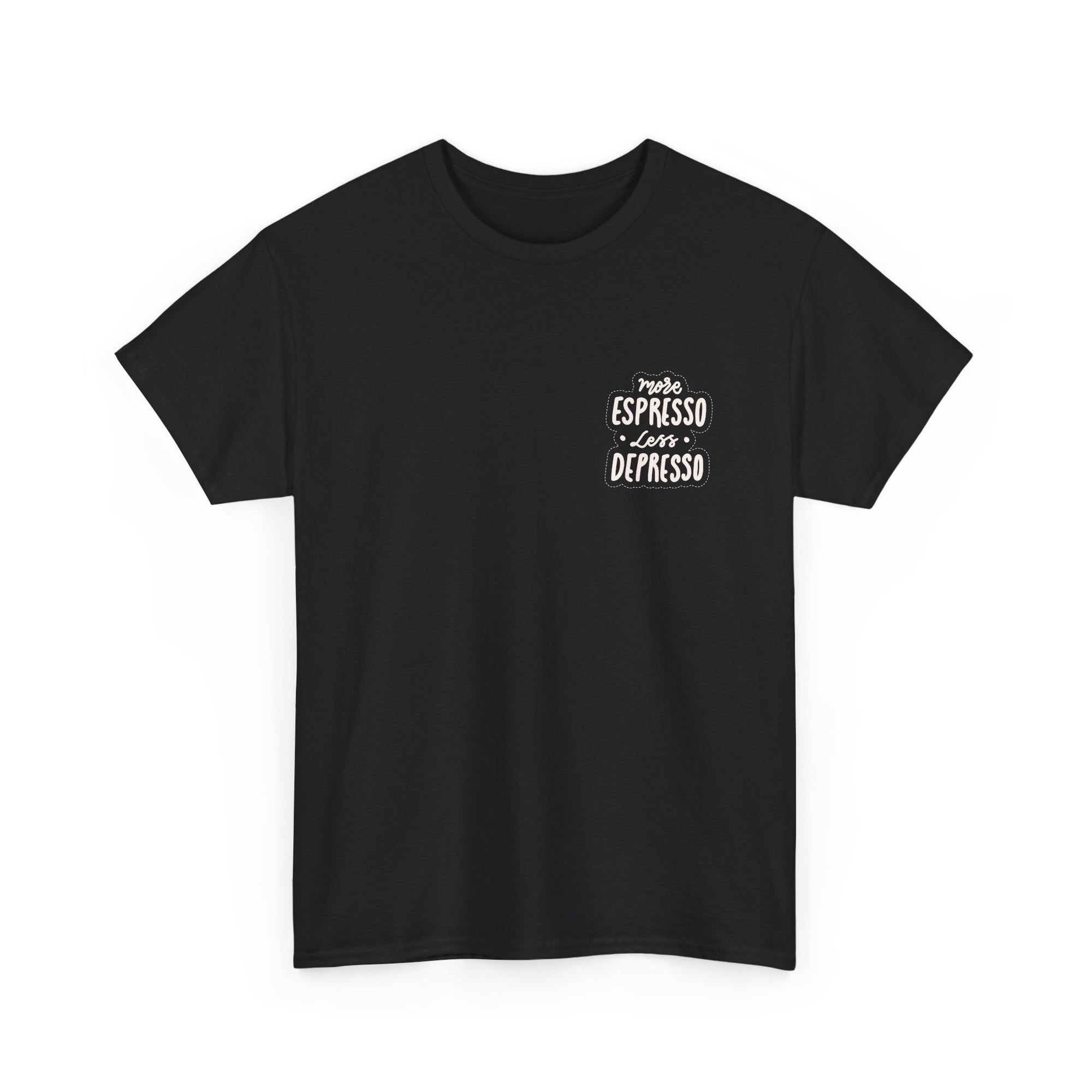 Unisex Heavy Cotton Tee - Quotes Tshirt - More espresso less depresso