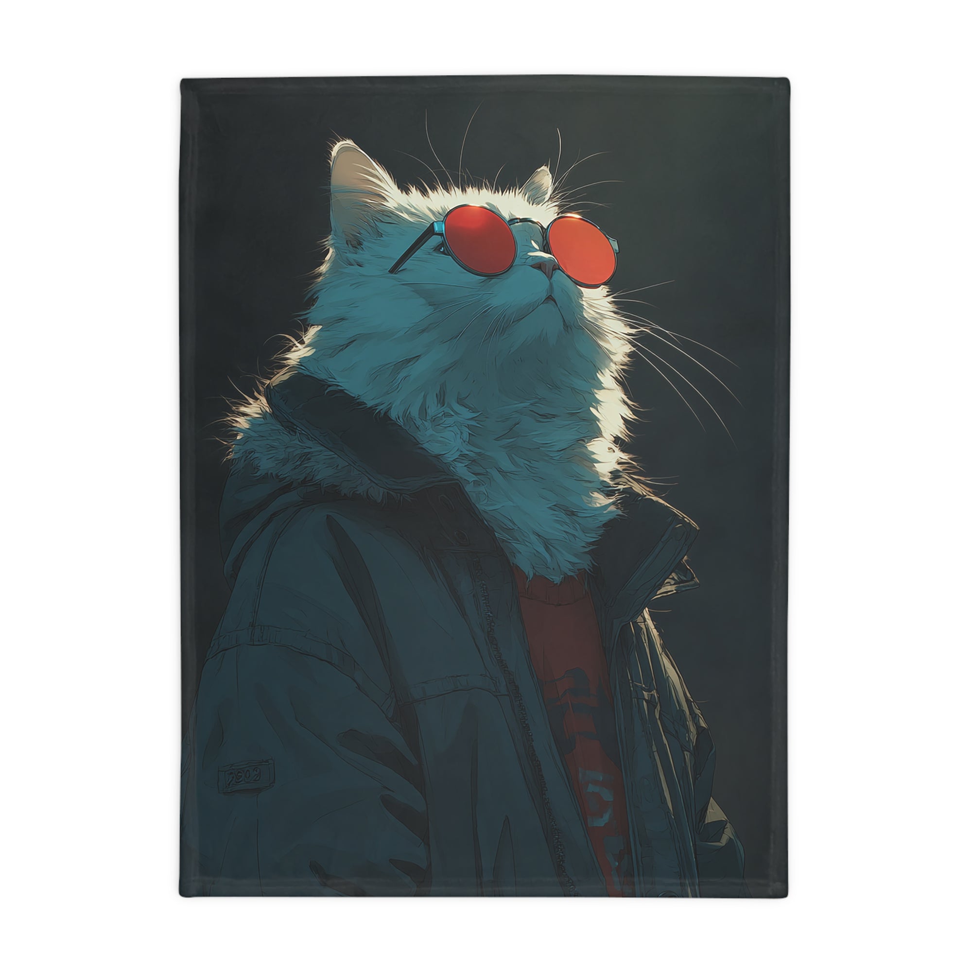 Cool Cat Fleece Blanket - Cozy Cat Lover Gift, Cat-Themed Home Decor, Stylish Pet Blankets, Quirky Gift for Cat Owners - Gcat - 0003