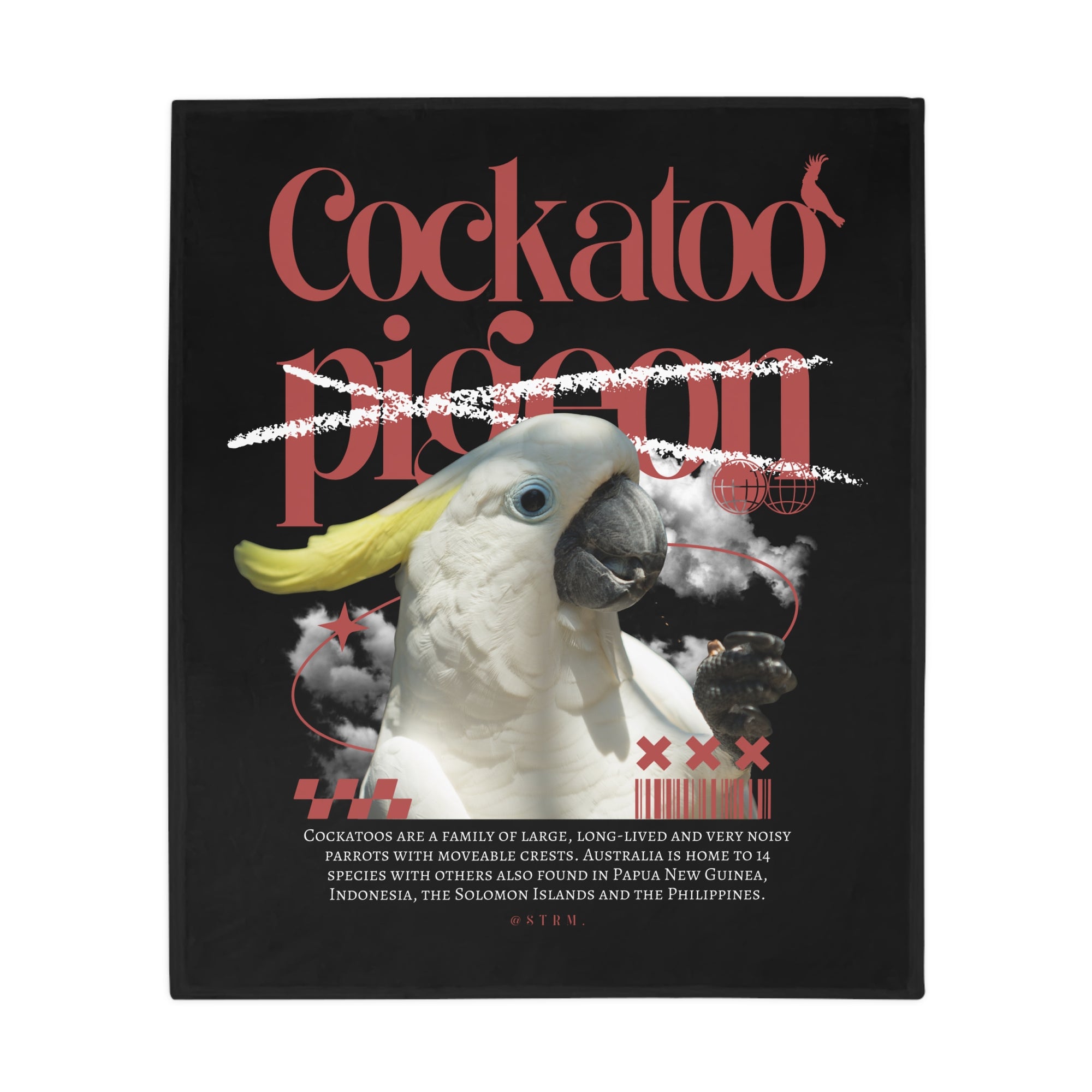 Cockatoo Fleece Blanket, Cozy Throw, Bird Lover Gift, Mellow Decor, Wildlife Lovers Blanket, Colorful Home Accent