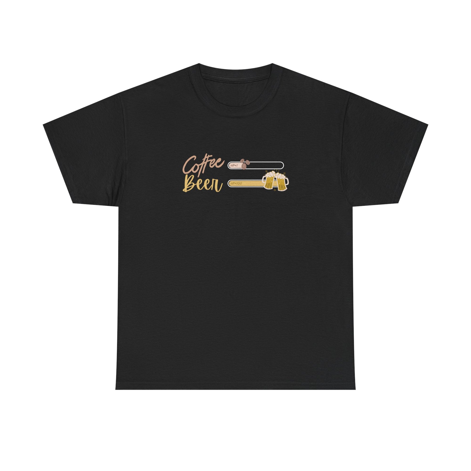 Unisex Heavy Cotton Tee - Creative Tshirt - coffee +1 beer+100