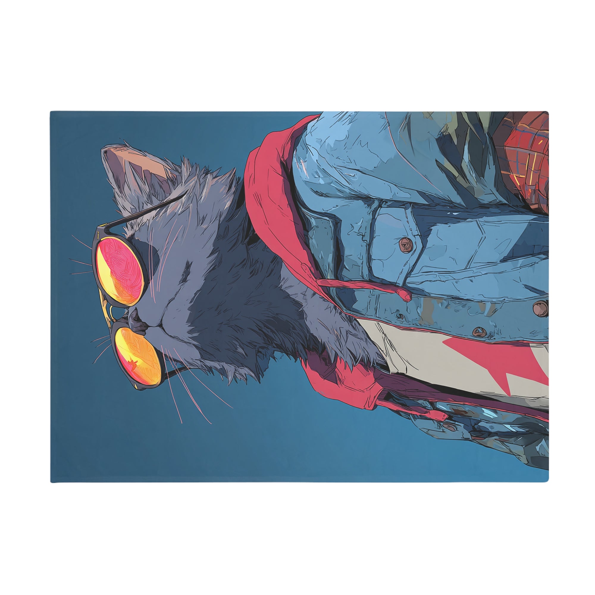 Cool Cat Fleece Blanket - Cozy Cat Lover Gift, Cat-Themed Home Decor, Stylish Pet Blankets, Quirky Gift for Cat Owners - Gcat - 0006