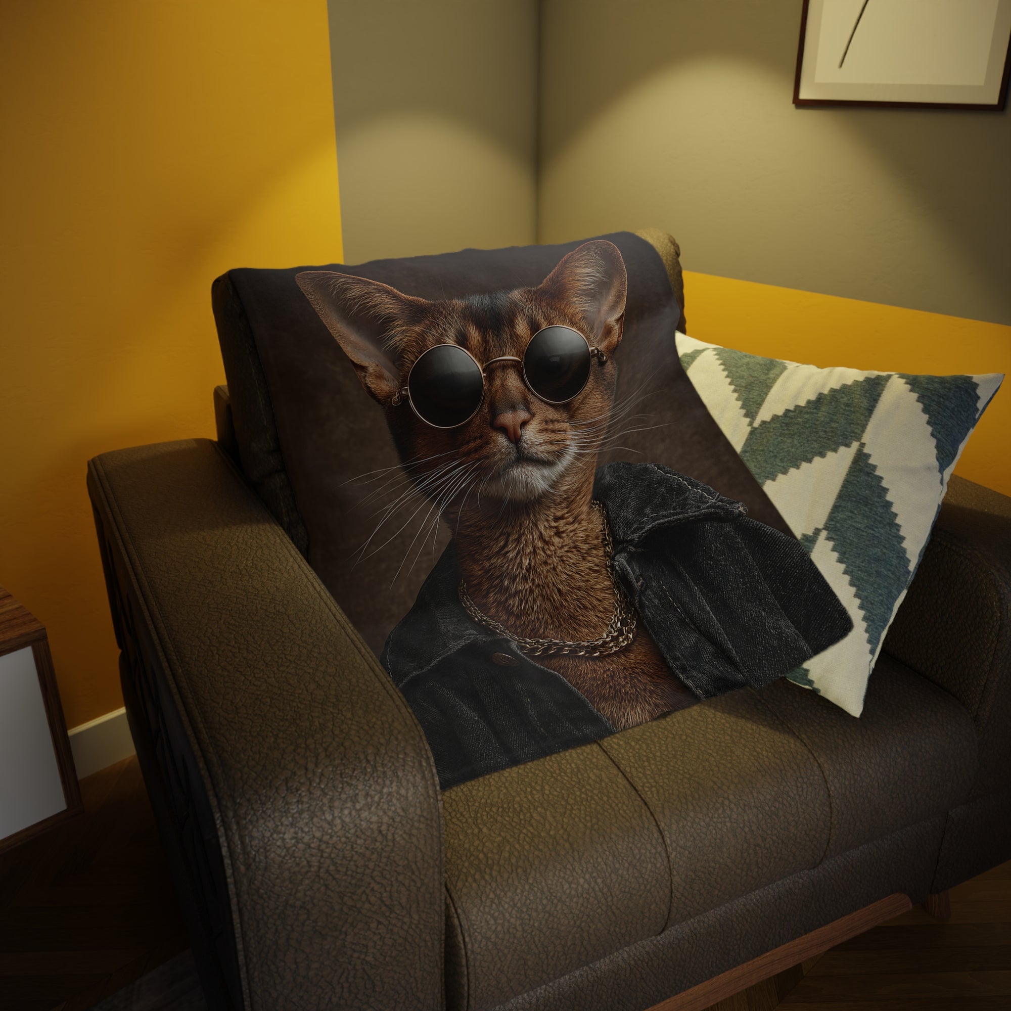 Cool Cat Fleece Blanket - Cozy Cat Lover Gift, Cat-Themed Home Decor, Stylish Pet Blankets, Quirky Gift for Cat Owners - Gcat - 0009